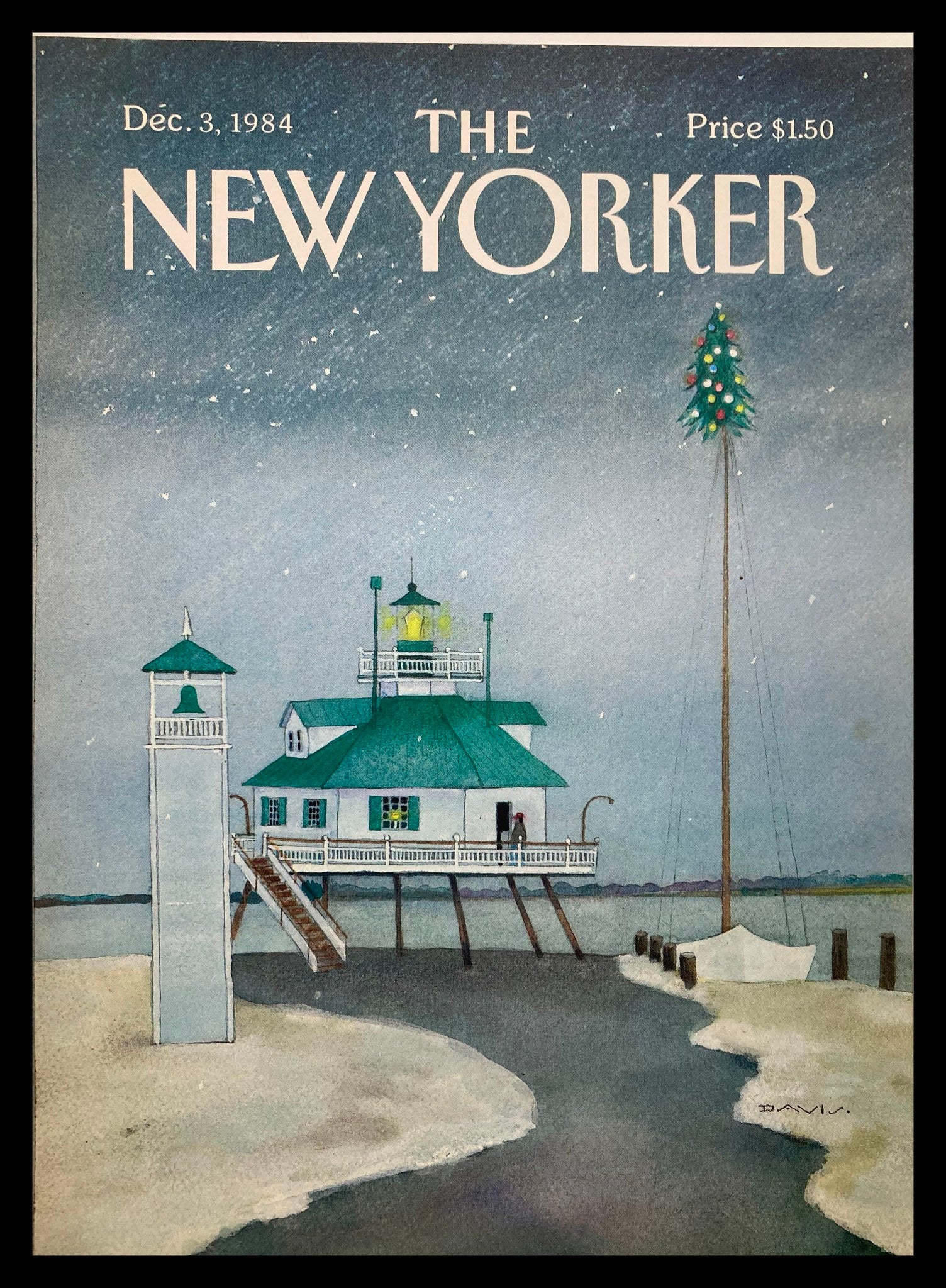 COVER ONLY The New Yorker December 3 1984 Night Watch by Susan Davis No Label