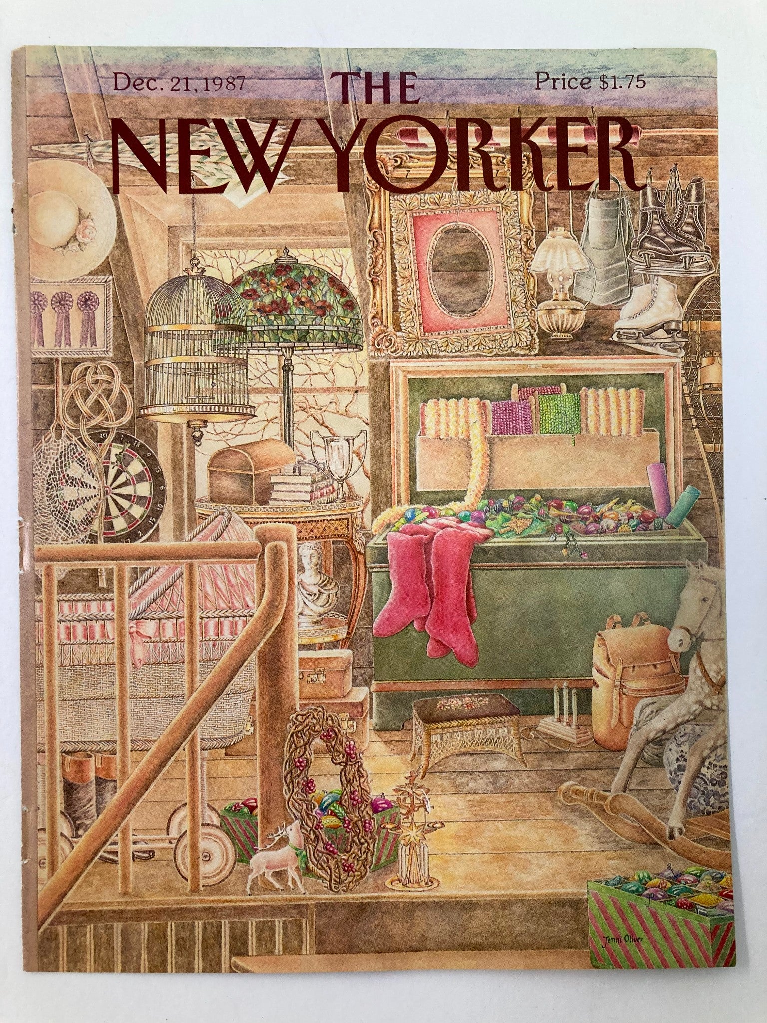 COVER ONLY The New Yorker December 21 1987 Antiques by Jenni Oliver No Label