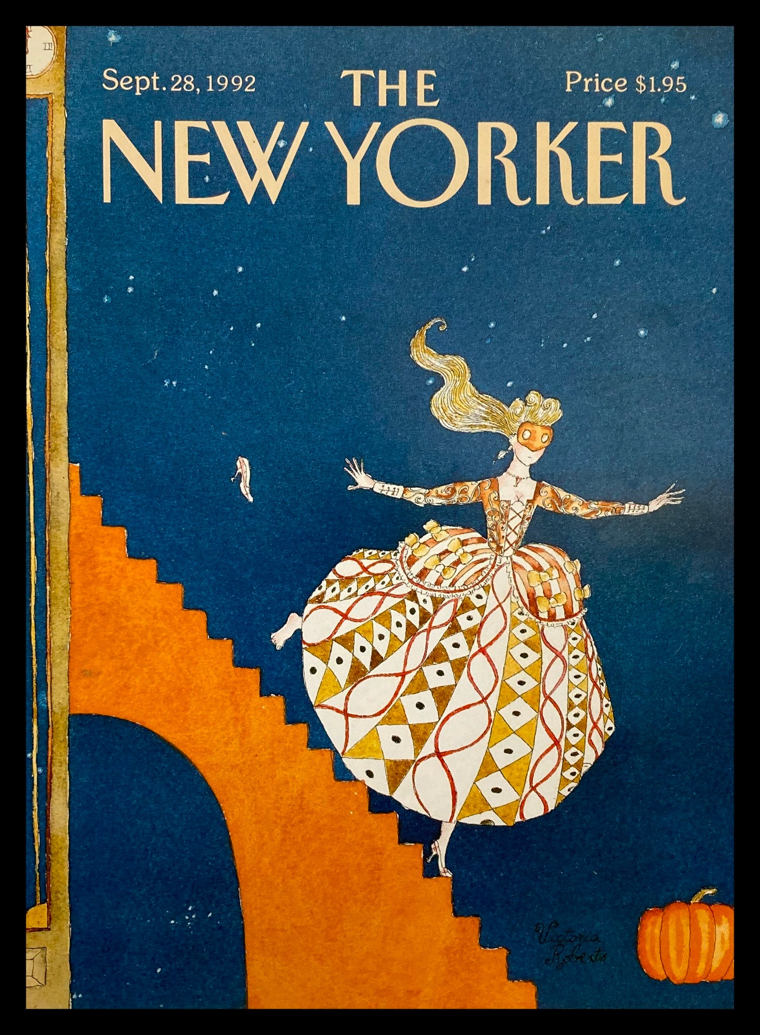 COVER ONLY The New Yorker September 28 1992 Pumpkin Shoe by Victoria R. No Label