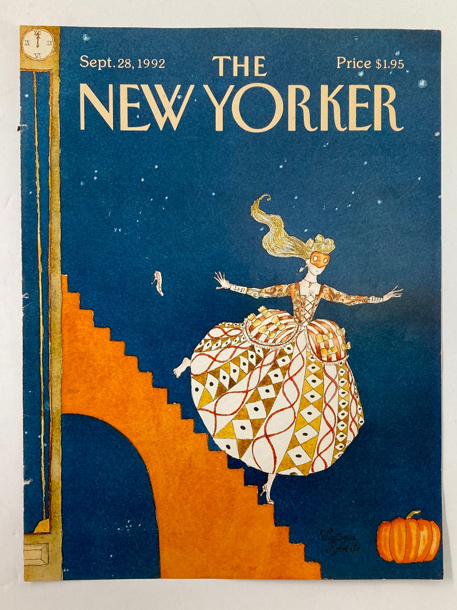 COVER ONLY The New Yorker September 28 1992 Pumpkin Shoe by Victoria R. No Label