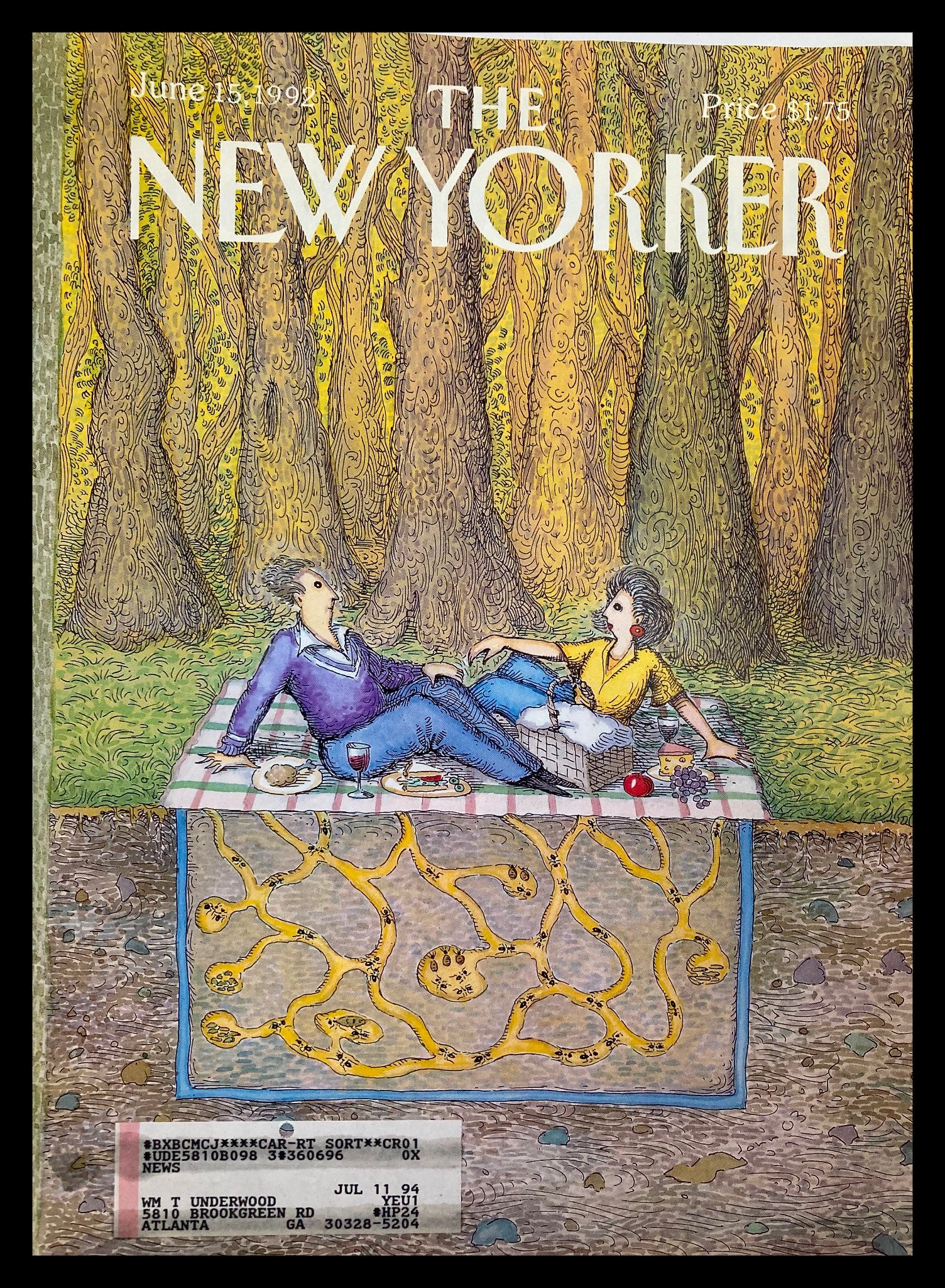 COVER ONLY The New Yorker June 15 1992 The Ant Farm by John O'Brien