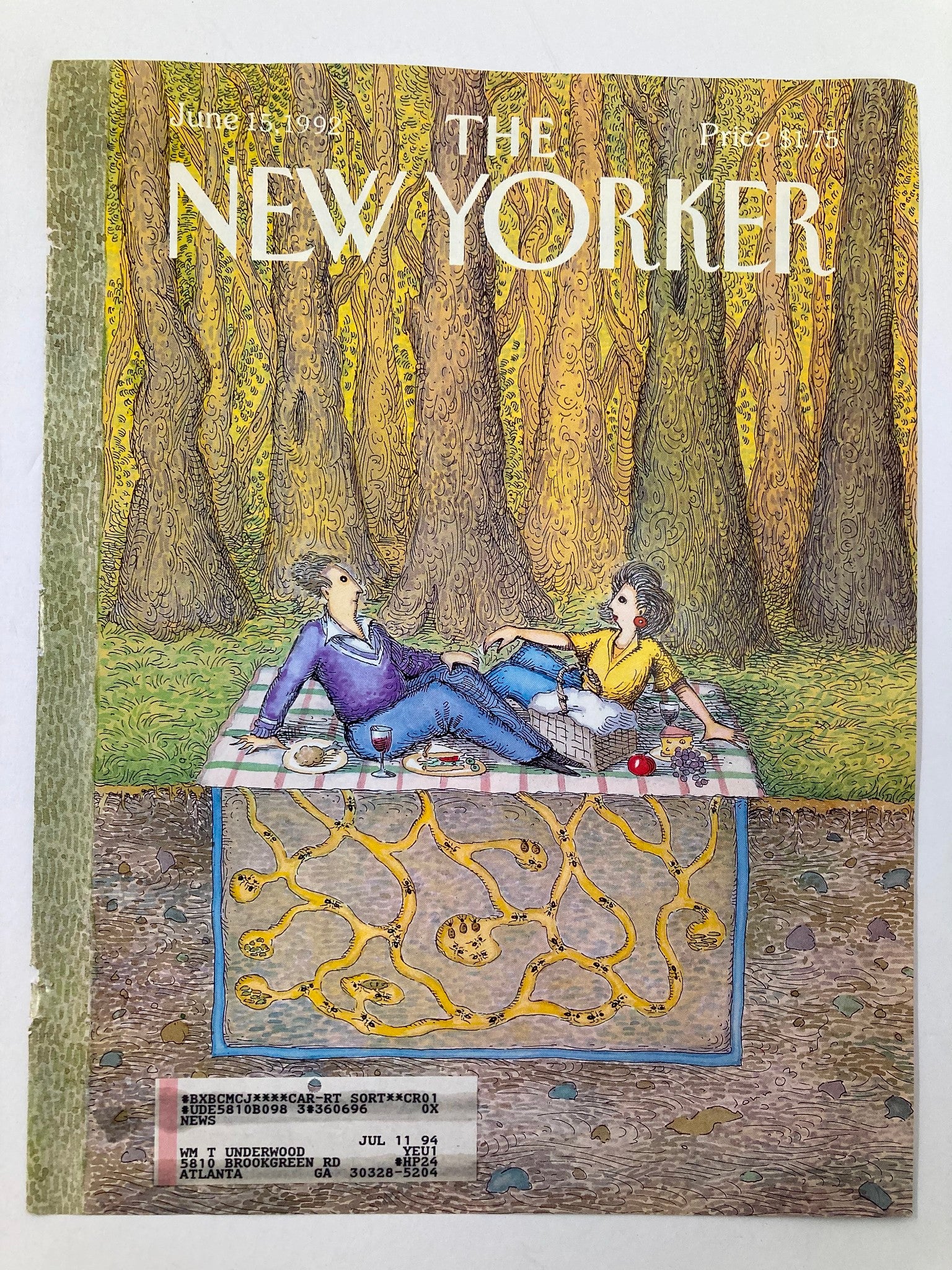 COVER ONLY The New Yorker June 15 1992 The Ant Farm by John O'Brien