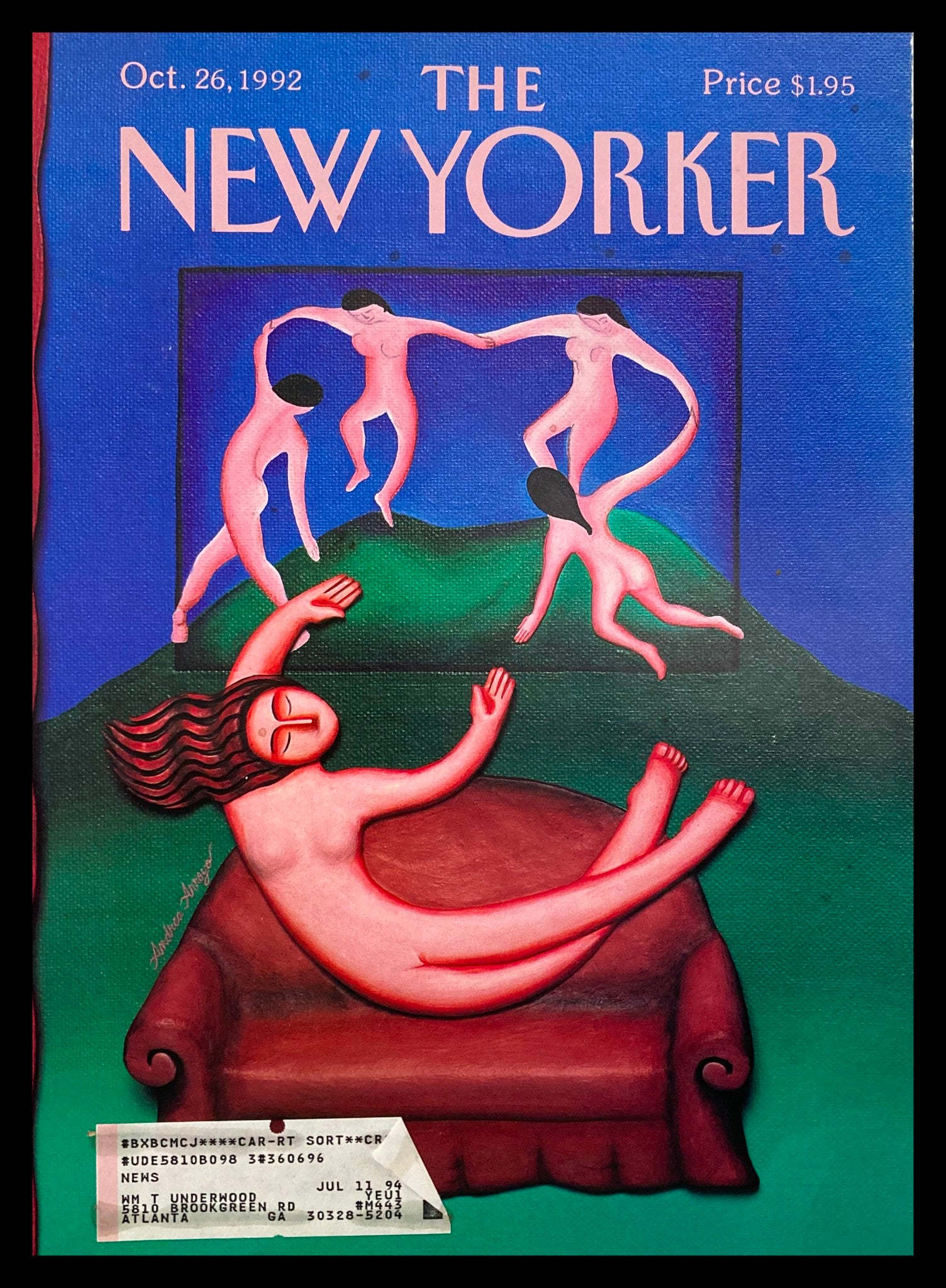 COVER ONLY The New Yorker October 26 1992 Matisse Parody by Andrea Arroyo