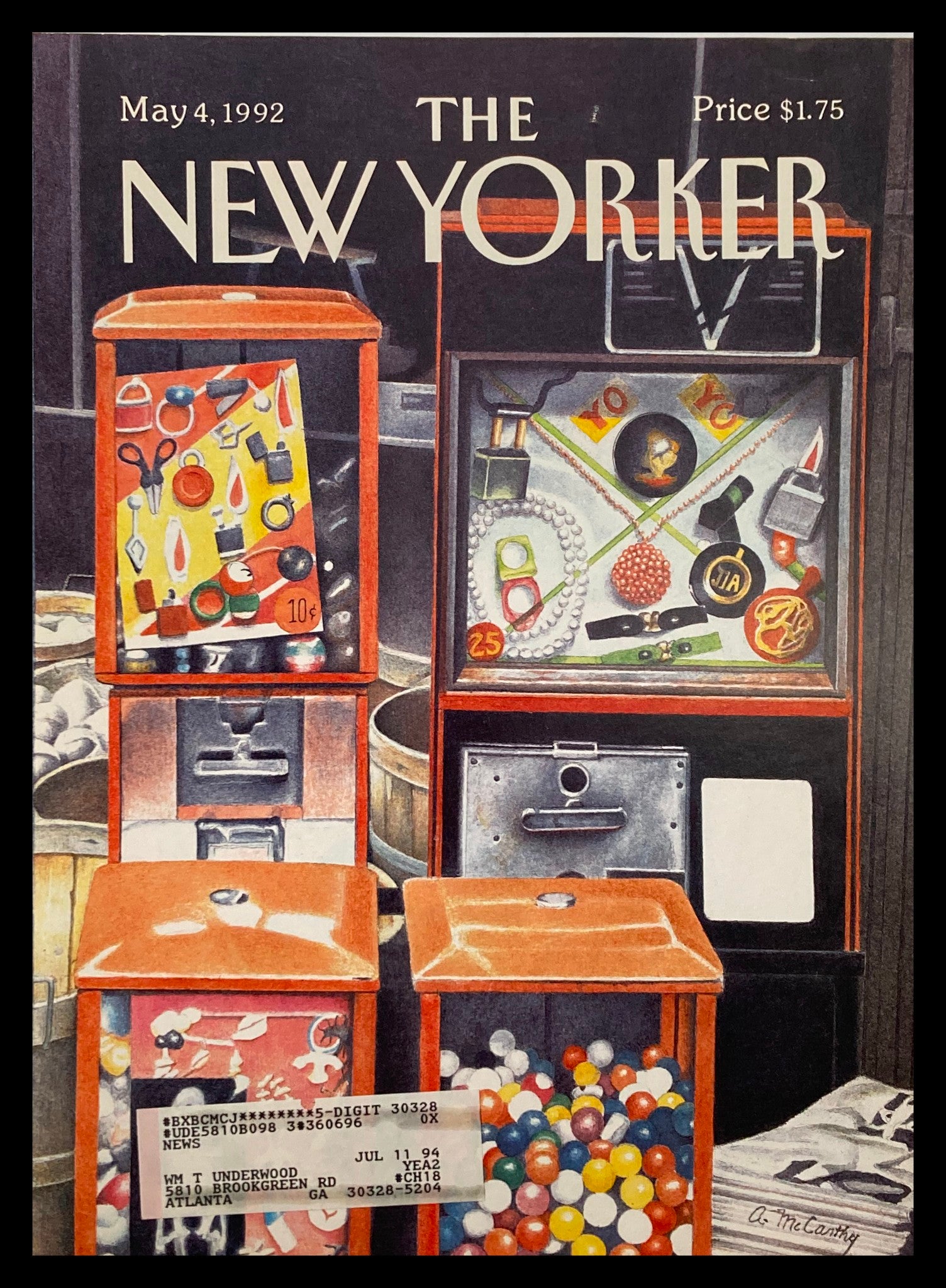 COVER ONLY The New Yorker May 4 1992 Pick A Price by Ann McCarthy