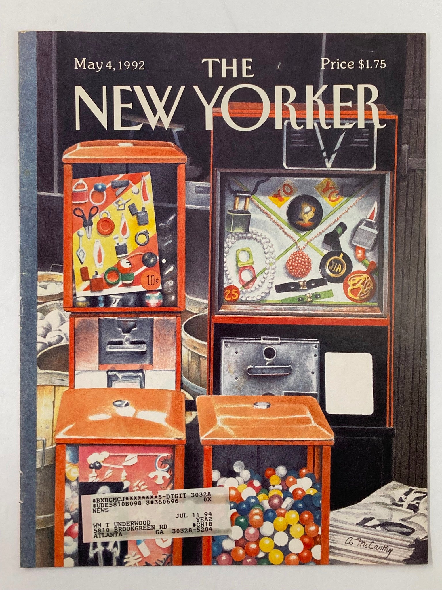 COVER ONLY The New Yorker May 4 1992 Pick A Price by Ann McCarthy