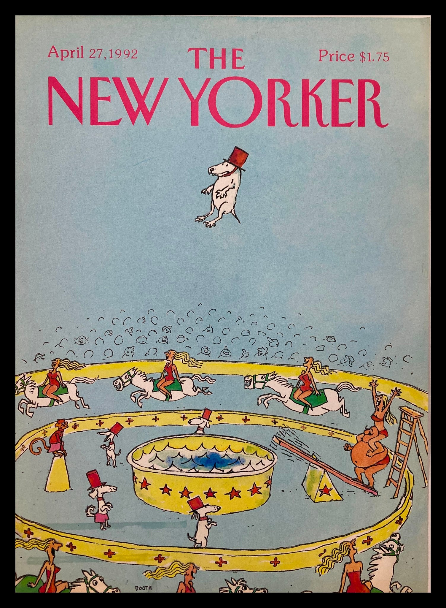 COVER ONLY The New Yorker April 27 1992 Animal Circus Show by George Booth