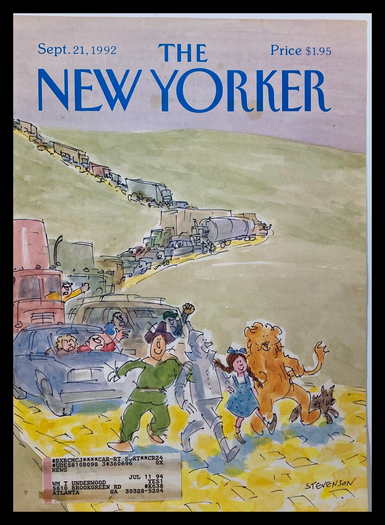 COVER ONLY The New Yorker September 21 1992 Wizard of Oz Cast by James Stevenson