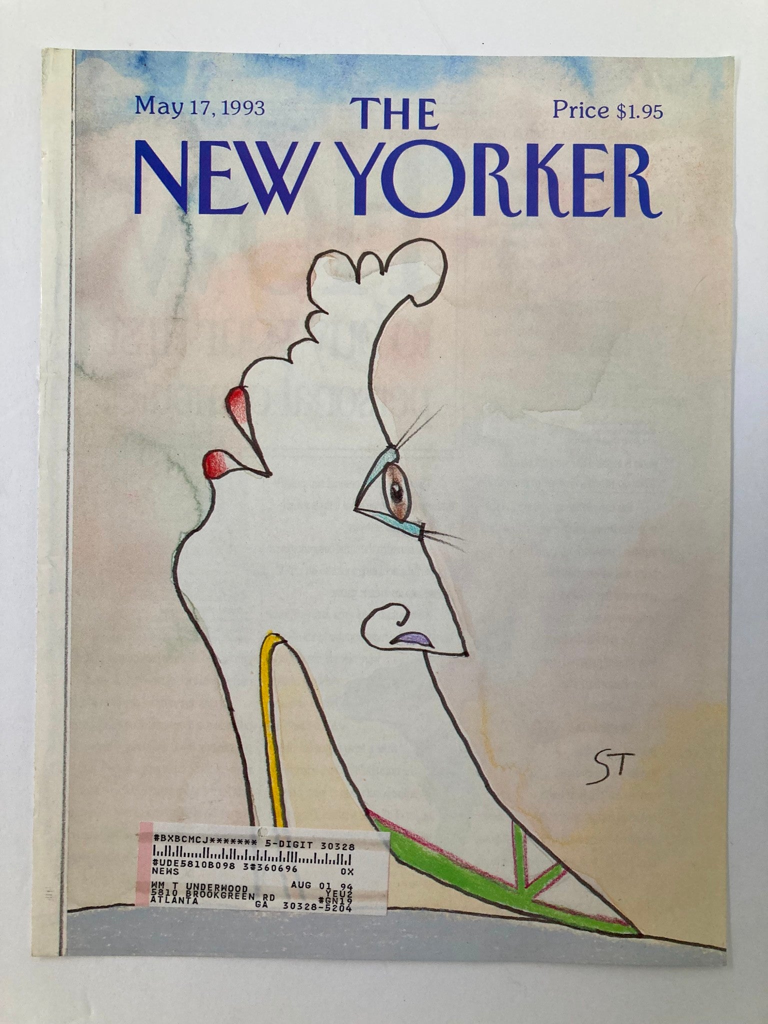 COVER ONLY The New Yorker May 17 1993 The 2-Faced Shoe by Saul Steinberg