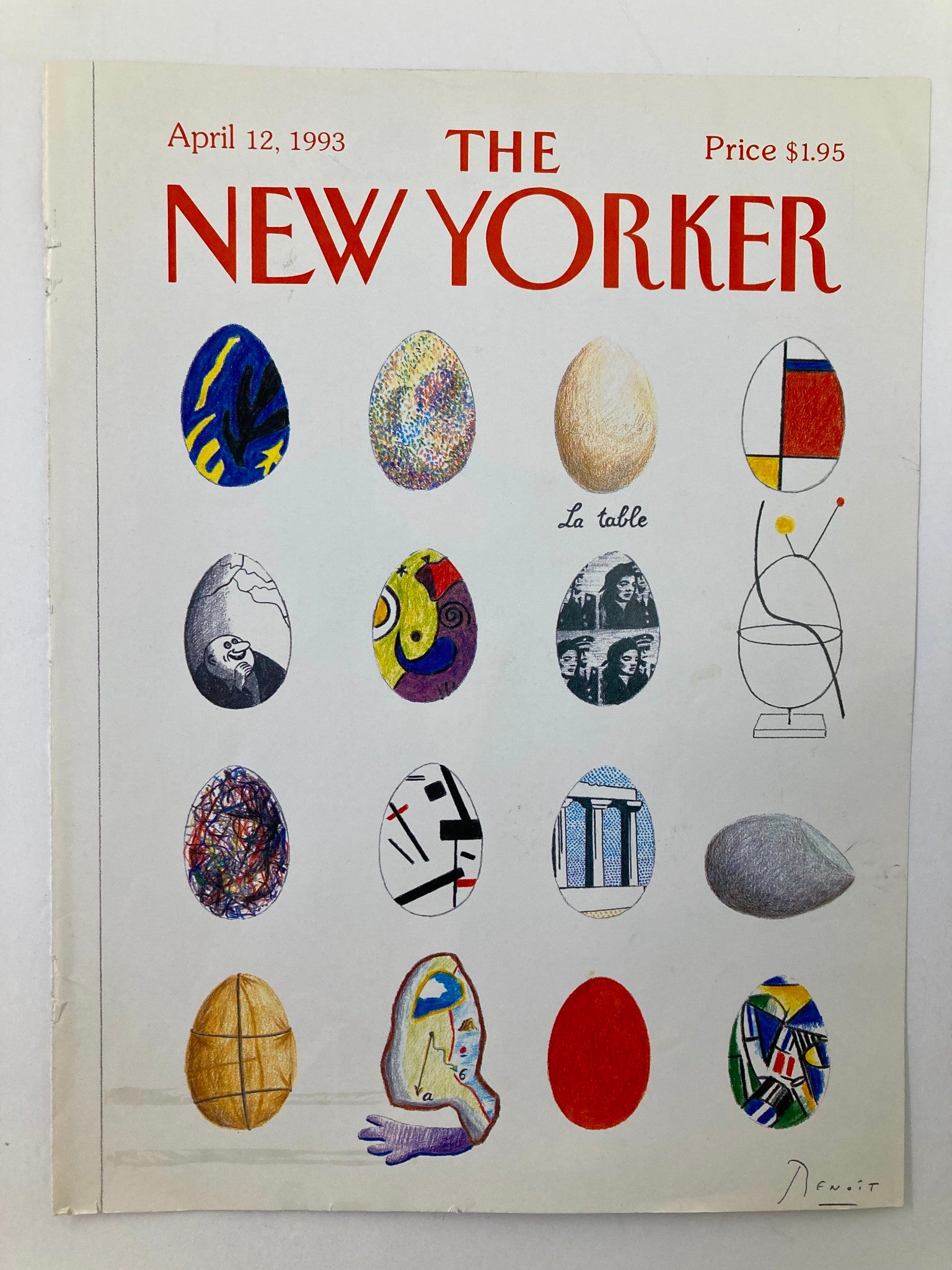 COVER ONLY The New Yorker April 12 1993 Shell Games by Benoit van Innis