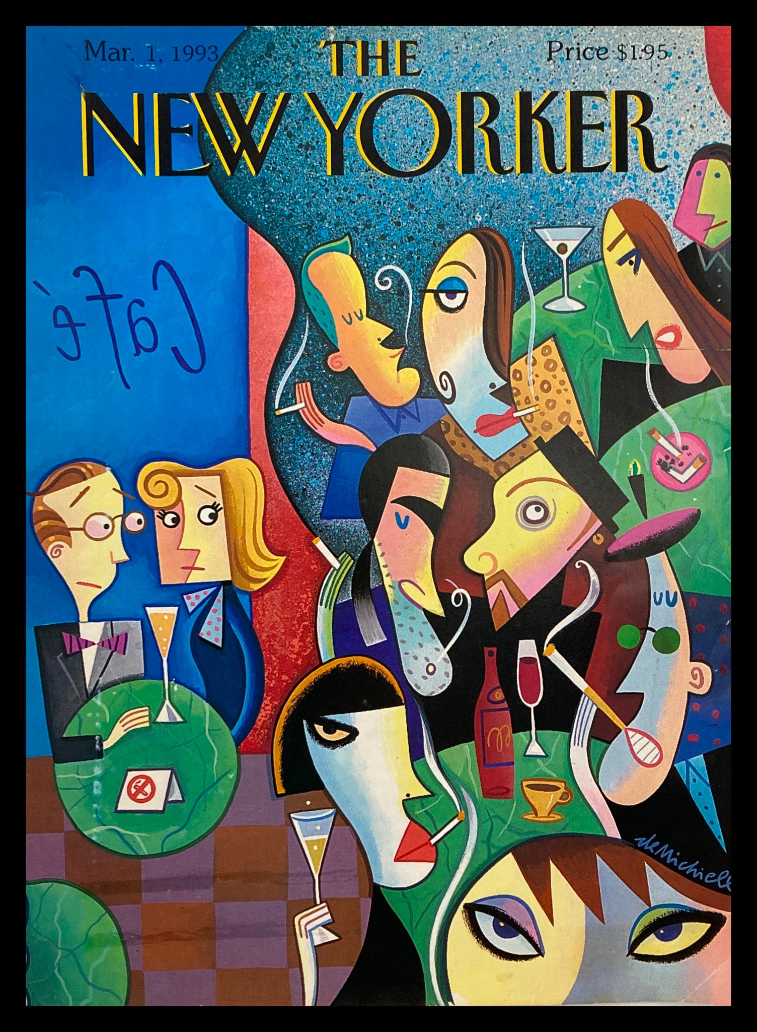 COVER ONLY The New Yorker March 1 1993 Secondhand Smoke by Robert deMichiell