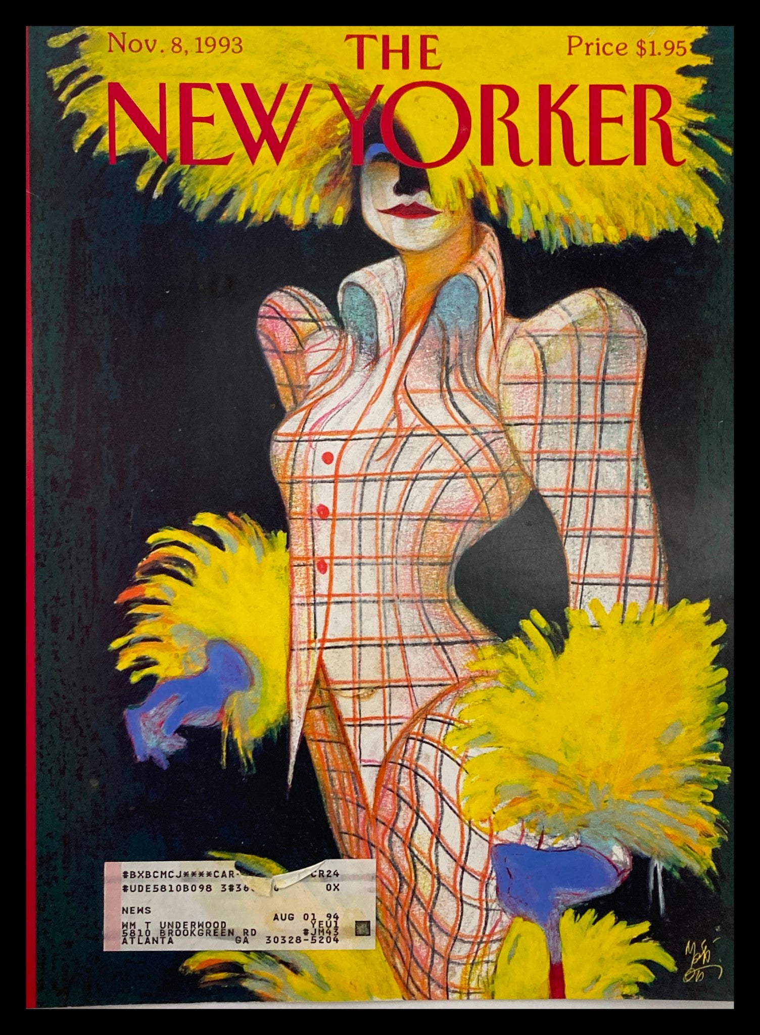 COVER ONLY The New Yorker November 8 1993 Fashion Power by Lorenzo Mattoti