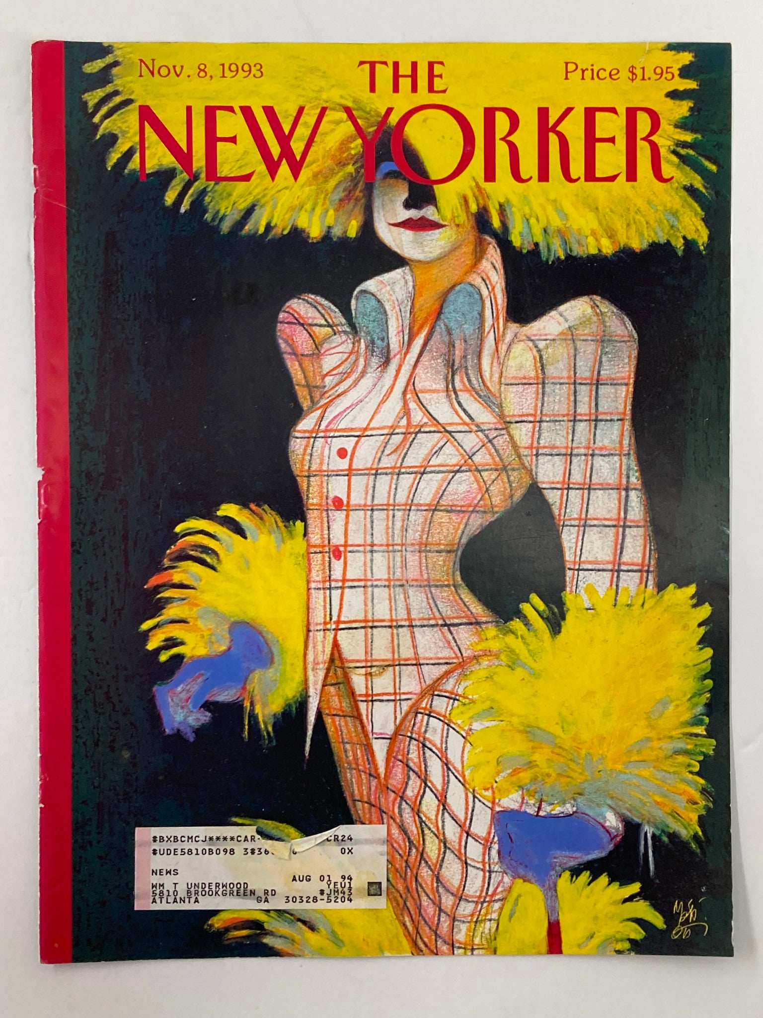 COVER ONLY The New Yorker November 8 1993 Fashion Power by Lorenzo Mattoti