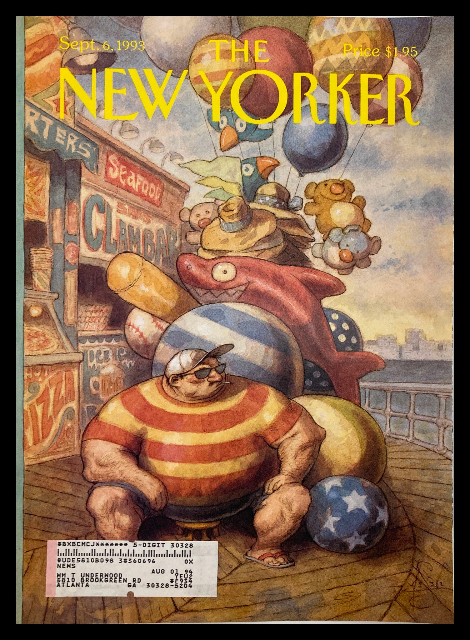 COVER ONLY The New Yorker September 6 1993 Labor Day by Peter de Seve