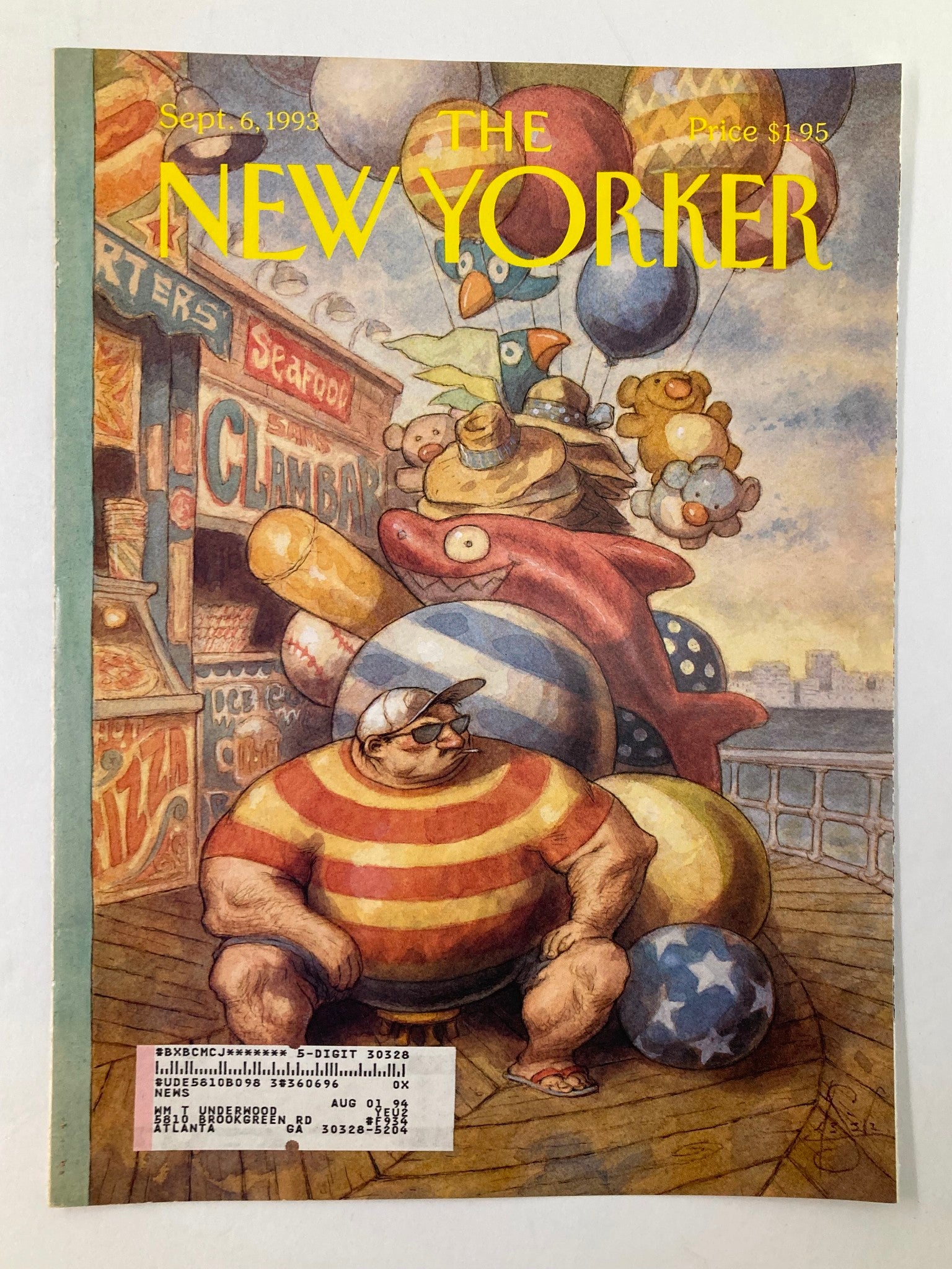 COVER ONLY The New Yorker September 6 1993 Labor Day by Peter de Seve