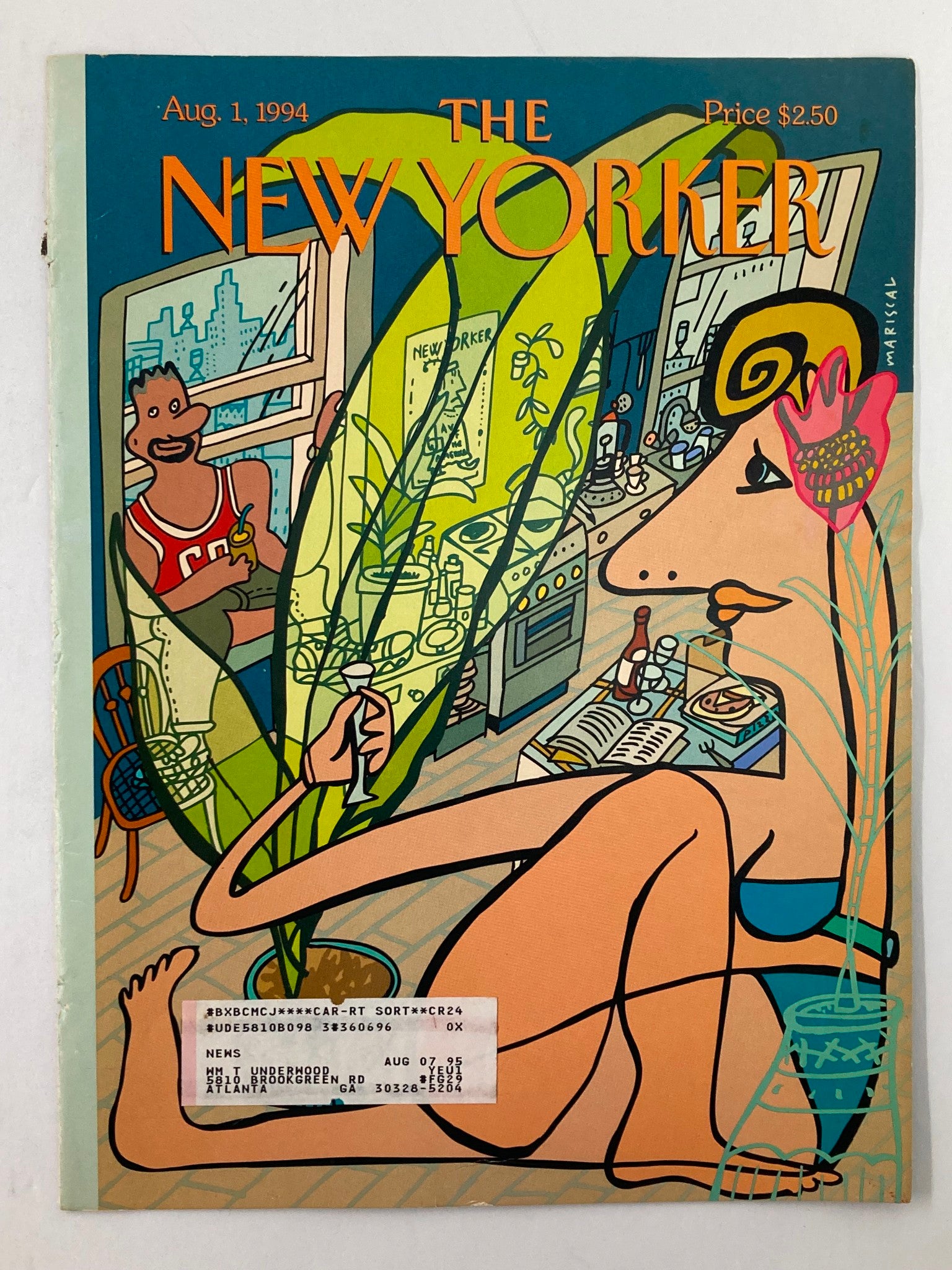 COVER ONLY The New Yorker August 1 1994 Loft Life by Javier Mariscal