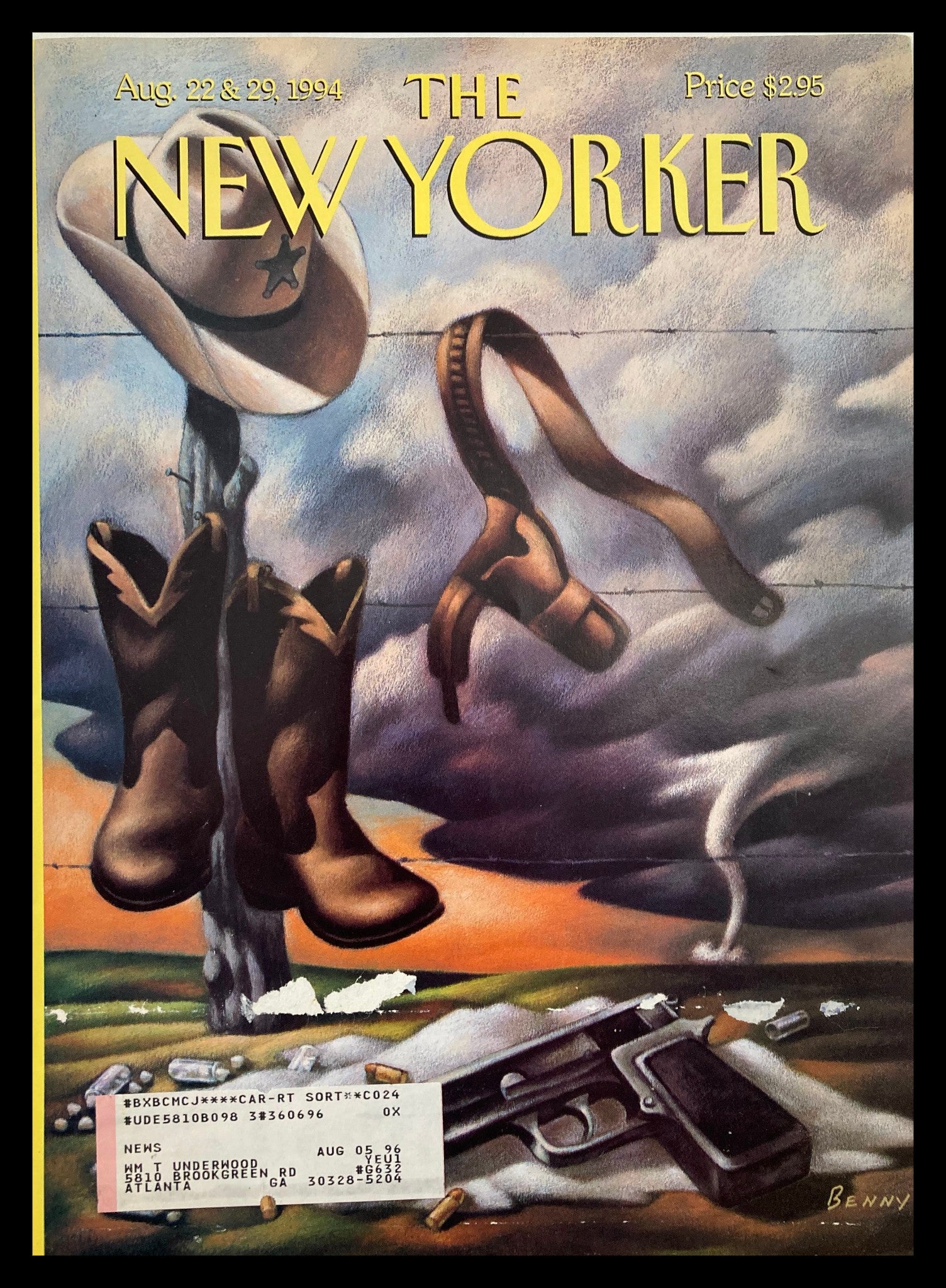 COVER ONLY The New Yorker August 22 1994 Riding the Storm by Mike Benny