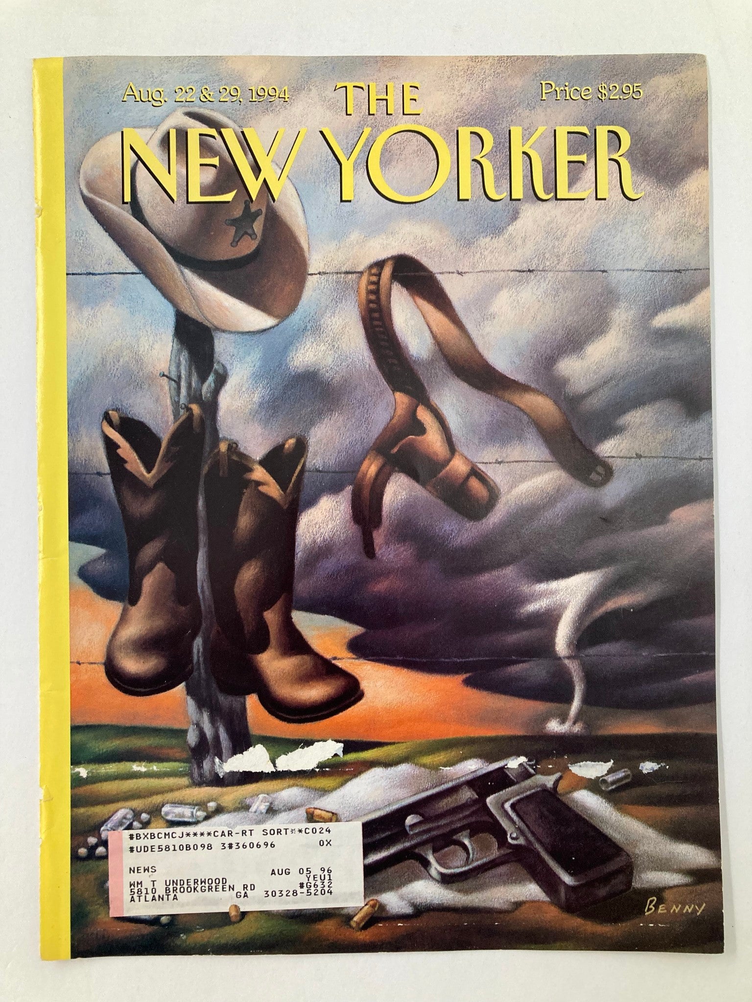 COVER ONLY The New Yorker August 22 1994 Riding the Storm by Mike Benny