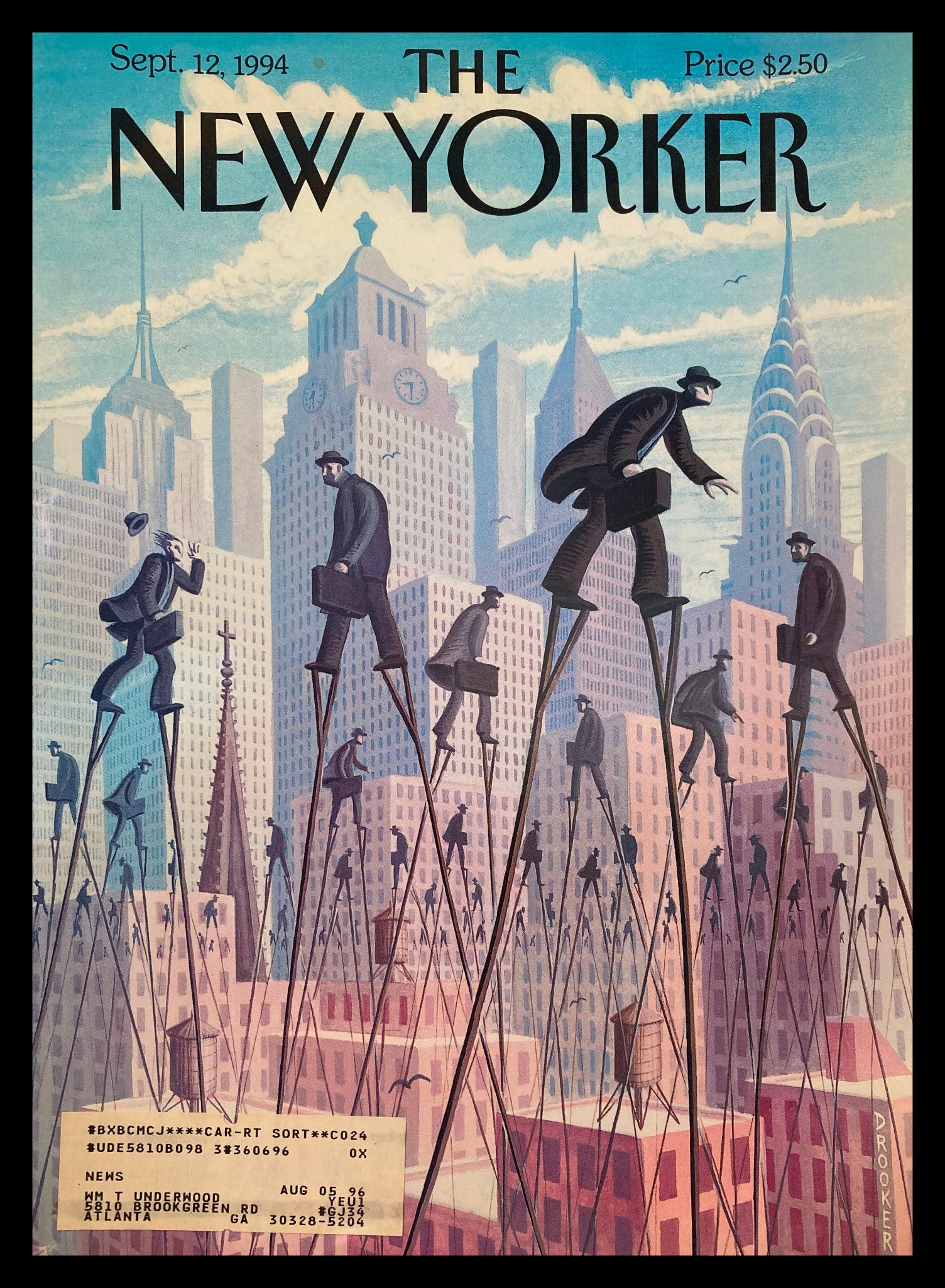 COVER ONLY The New Yorker September 12 1994 Life at the Top by Eric Drooker