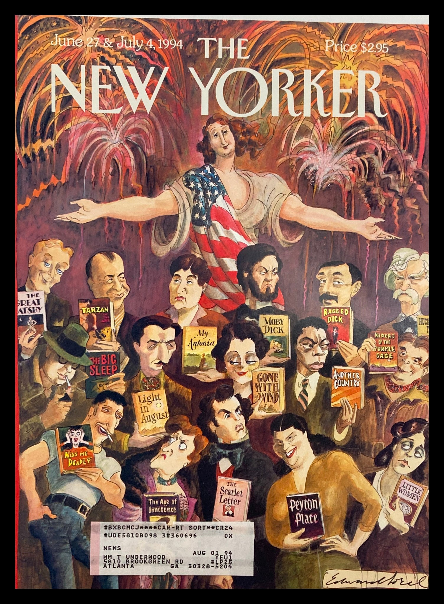 COVER ONLY The New Yorker June 27 1994 American Writers by Edward Sorel