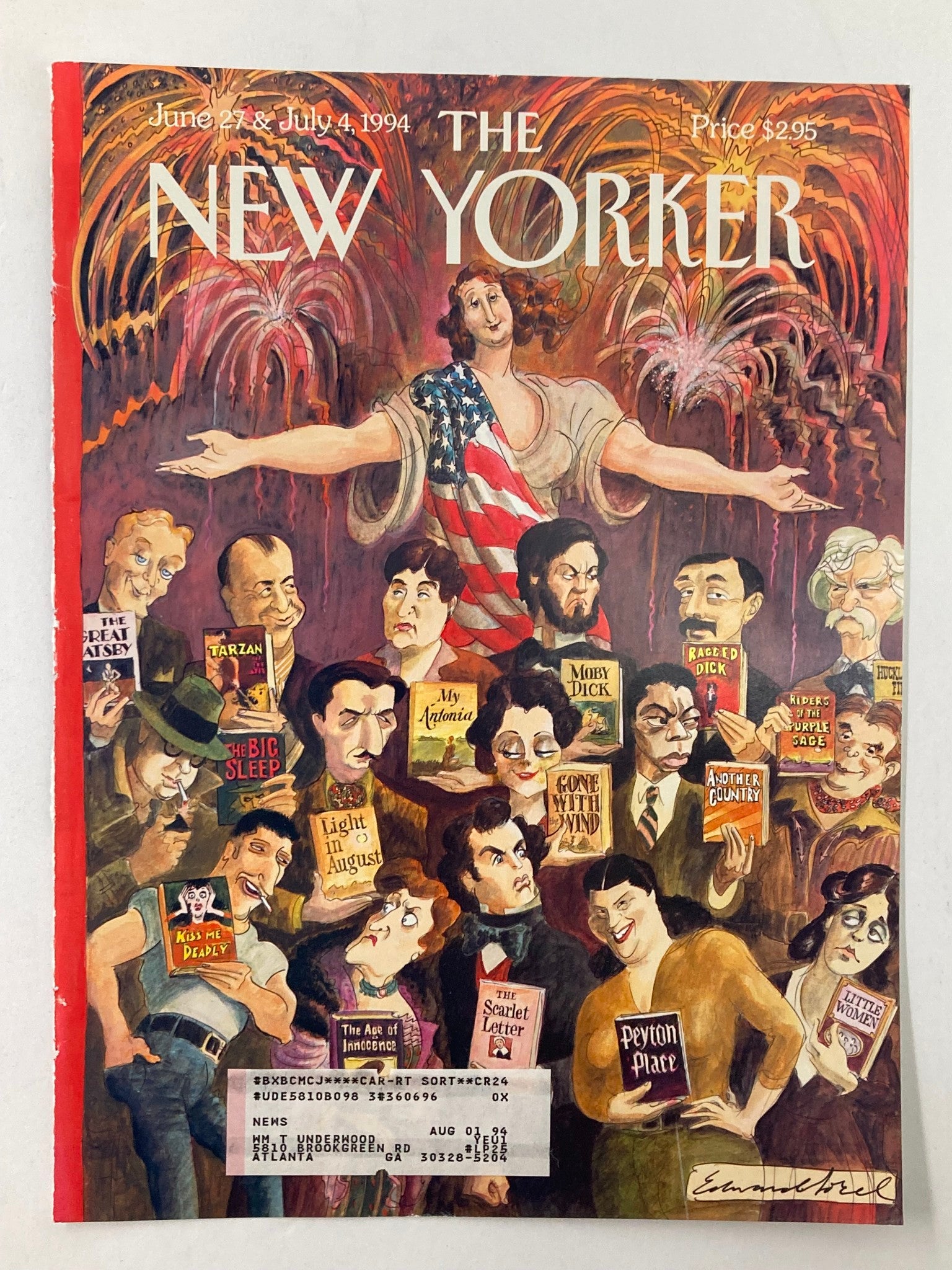 COVER ONLY The New Yorker June 27 1994 American Writers by Edward Sorel