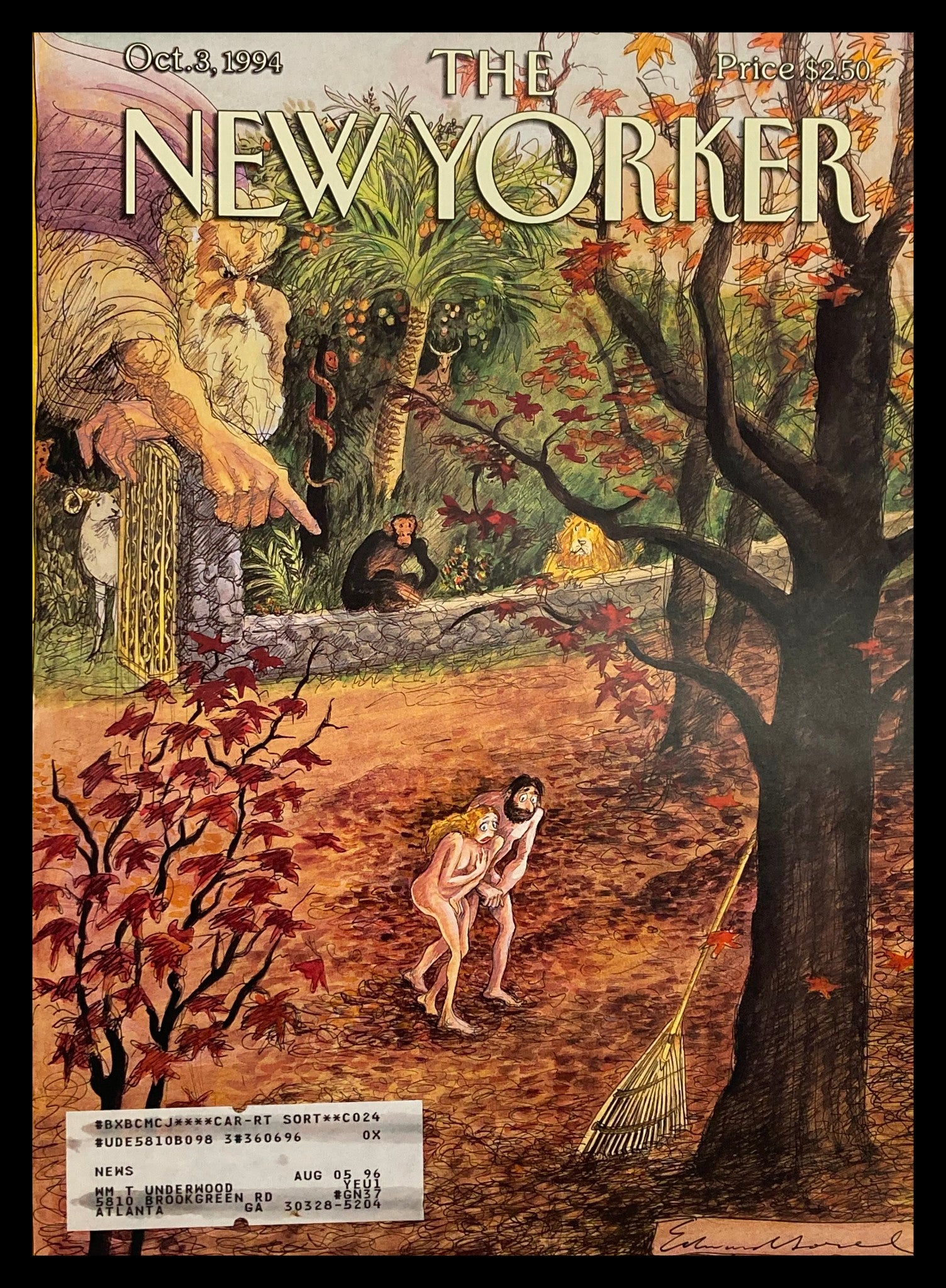 COVER ONLY The New Yorker October 3 1994 The Fall by Edward Sorel