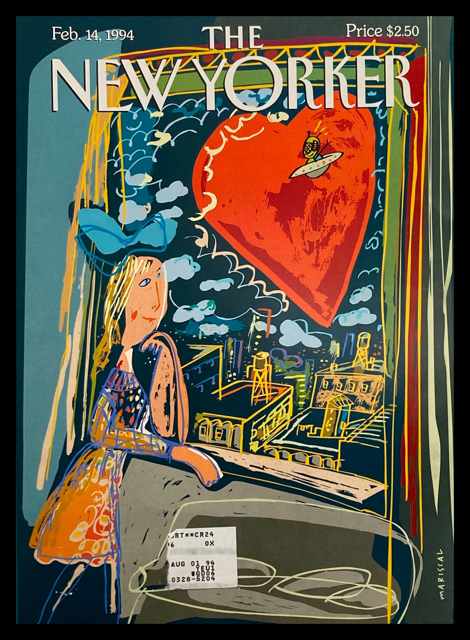 COVER ONLY The New Yorker February 14 1994 Funny Valentine by Mariscal