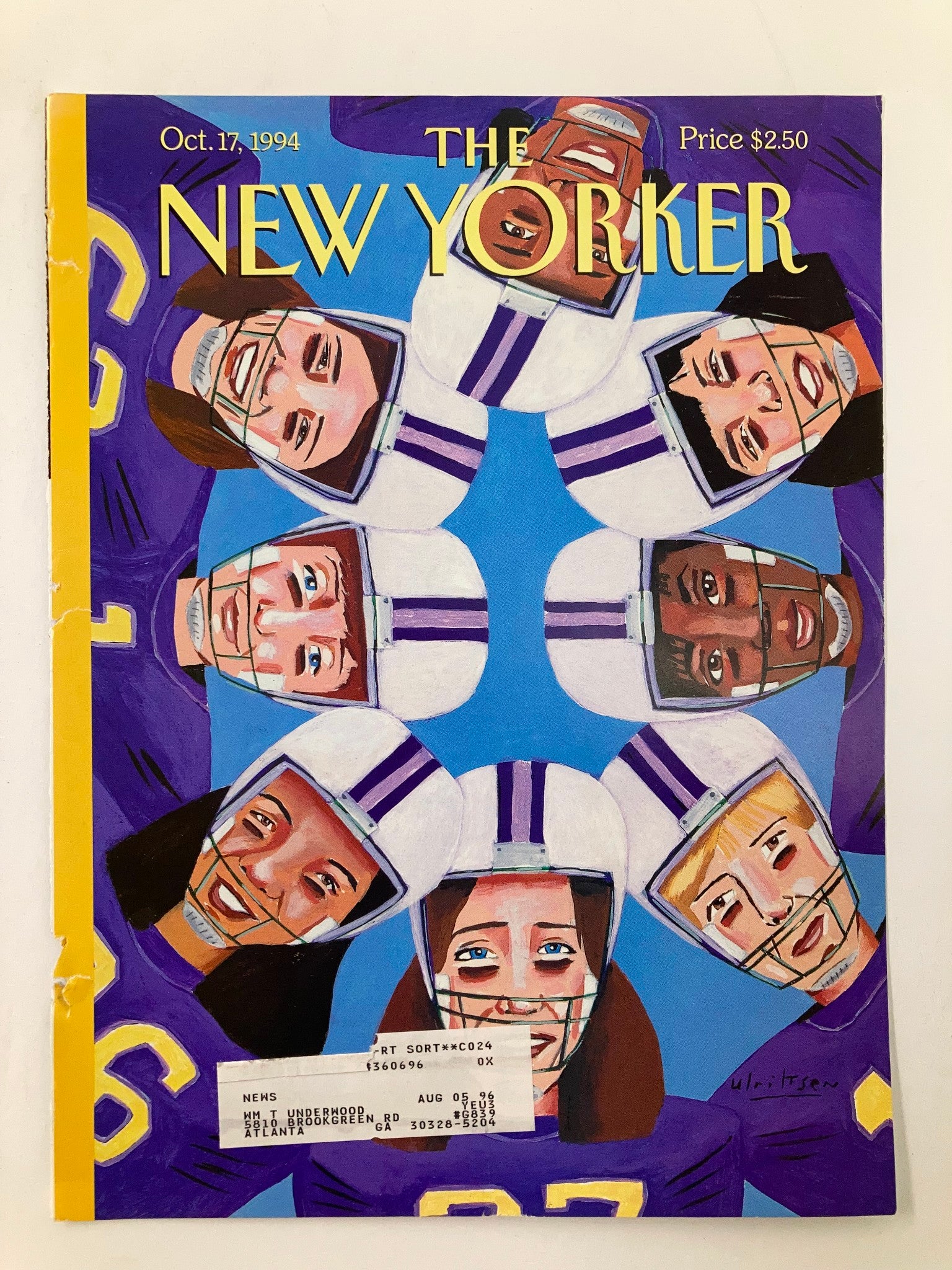 COVER ONLY The New Yorker October 17 1994 Huddle by Mark Ulriksen