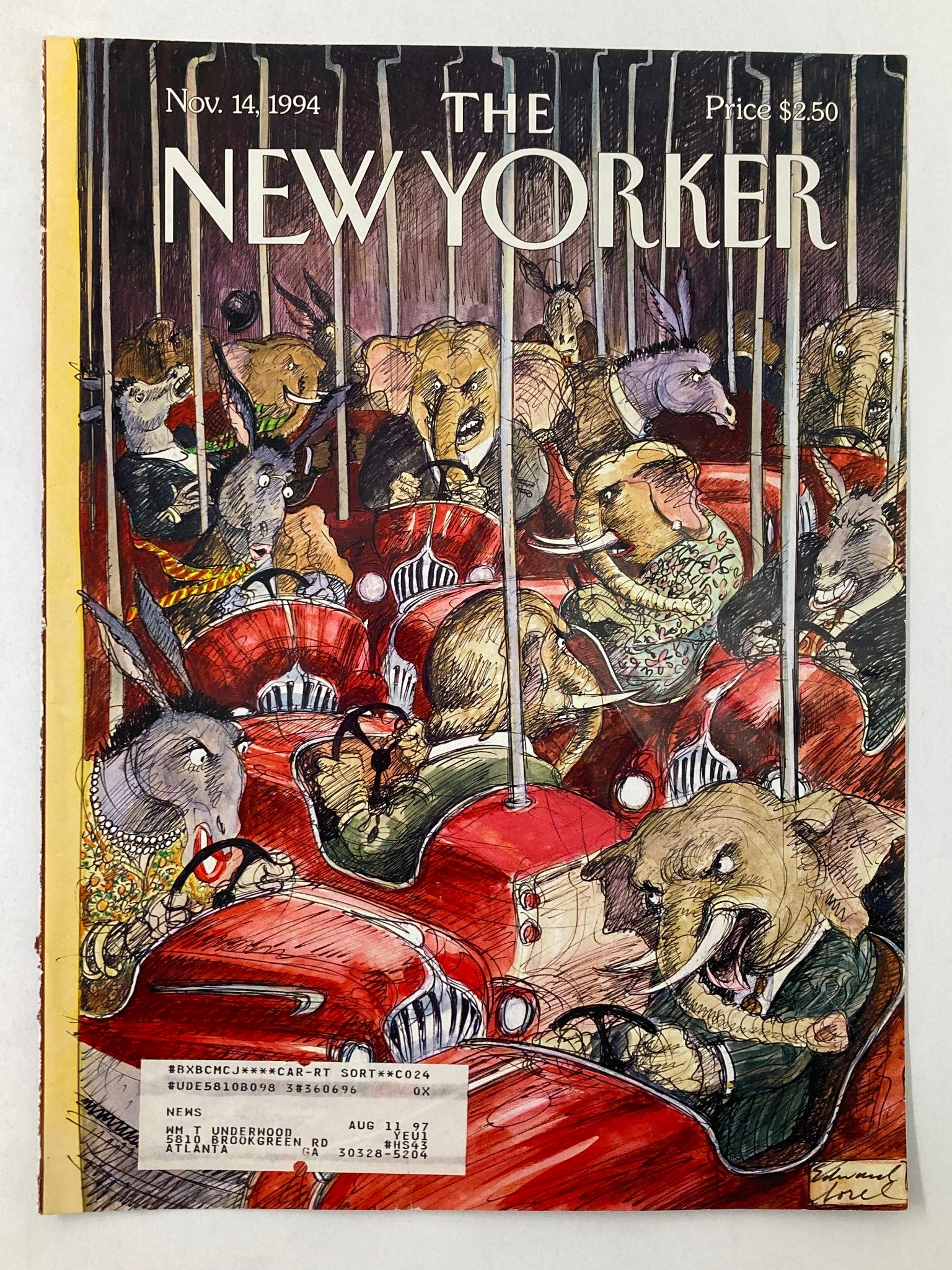 COVER ONLY The New Yorker November 14 1994 The Arena by Edward Sorel