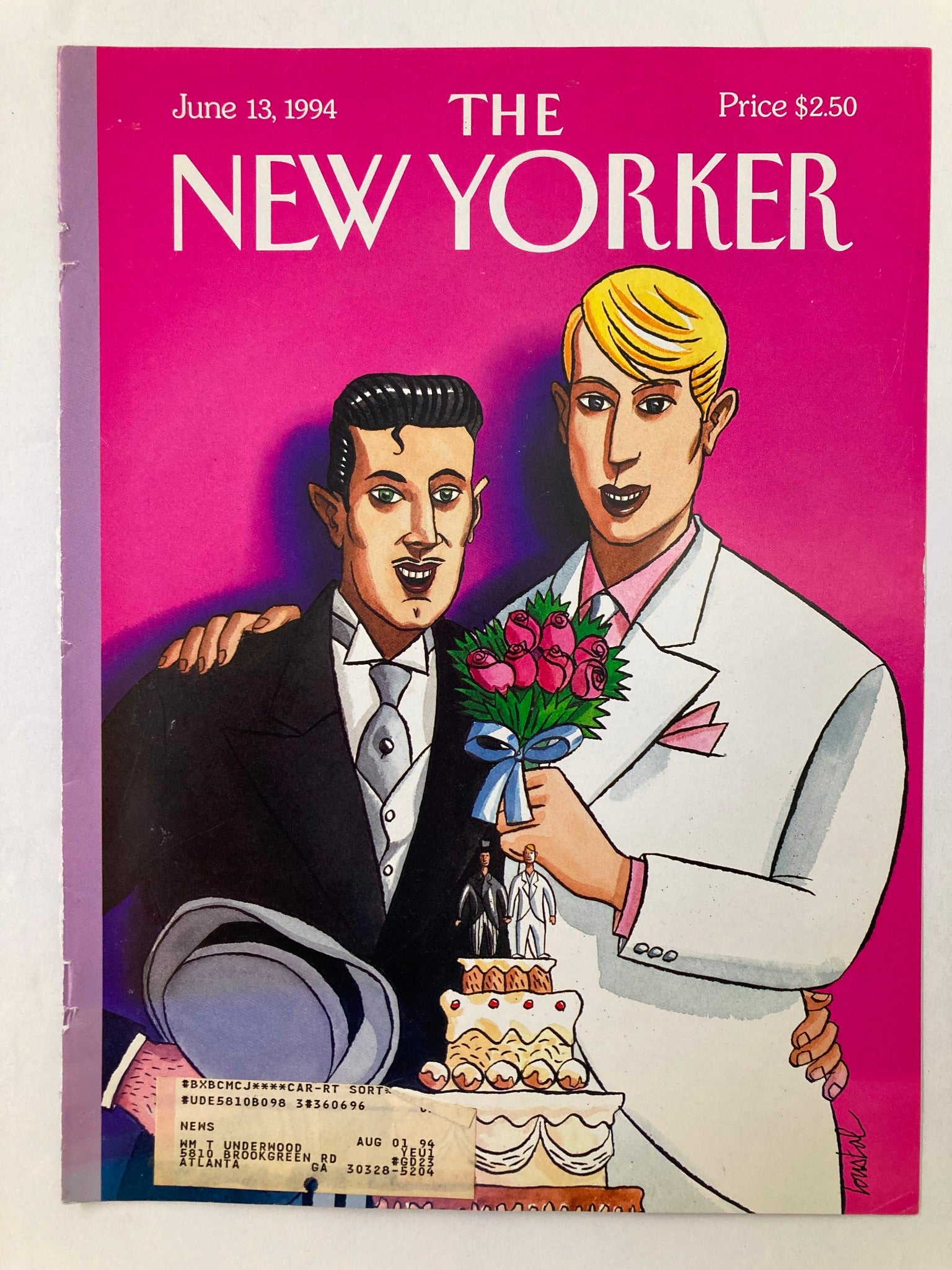 COVER ONLY The New Yorker June 13 1994 June Grooms by Jacques de Loustal