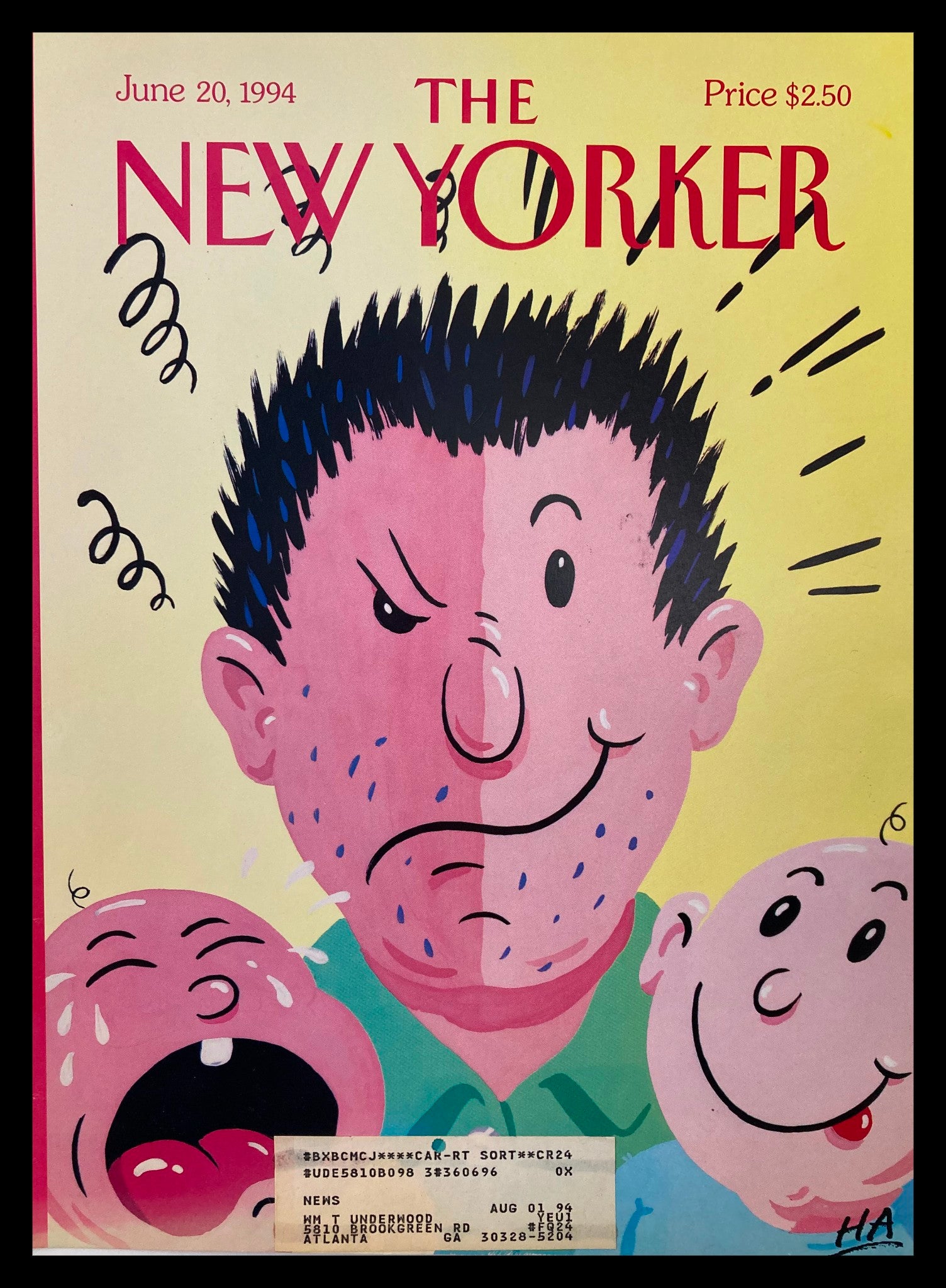 COVER ONLY The New Yorker June 20 1994 Father's Day by Bob "HA" Zoell