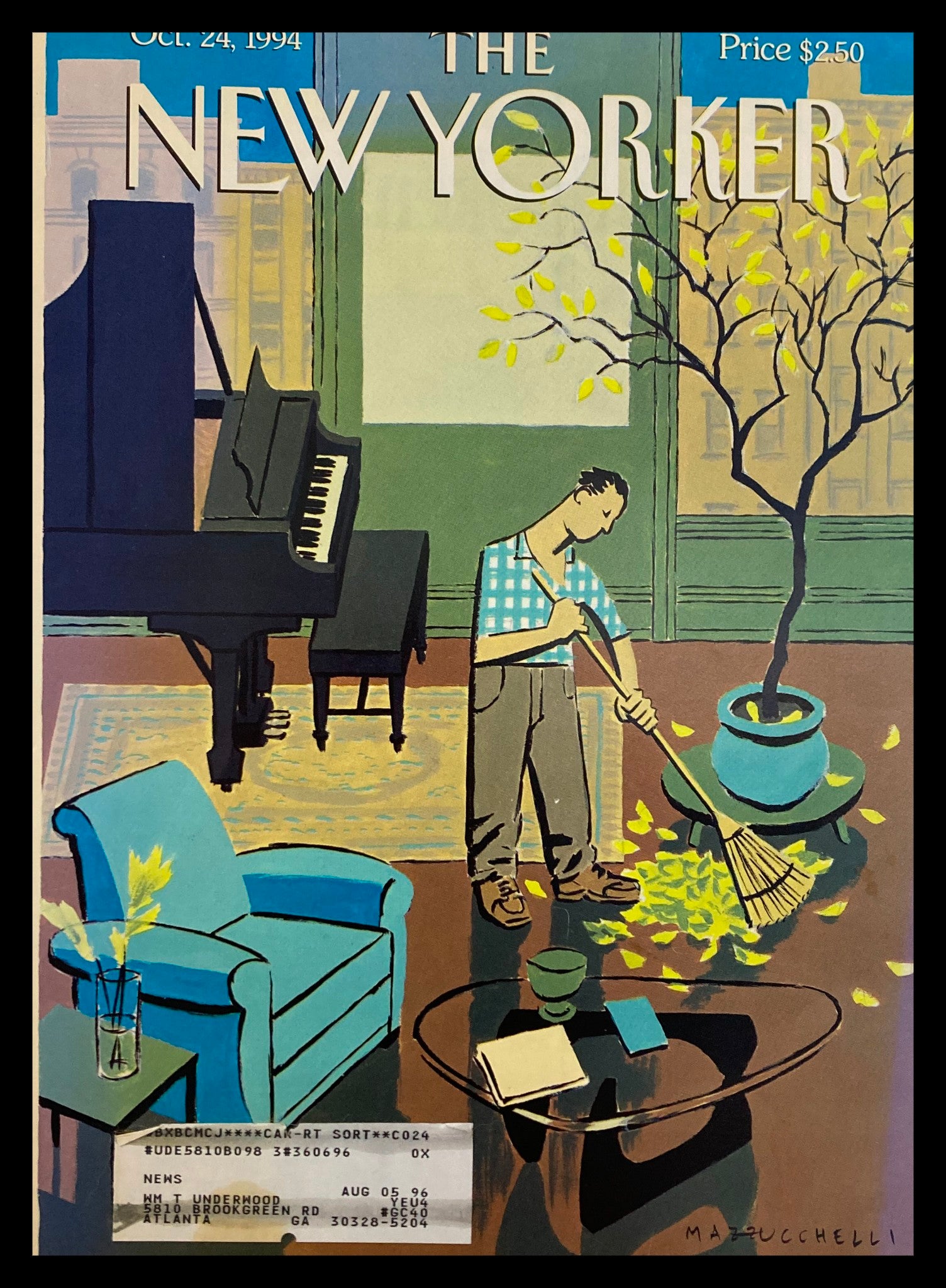 COVER ONLY The New Yorker October 24 1994 Fall by David Mazzucchelli