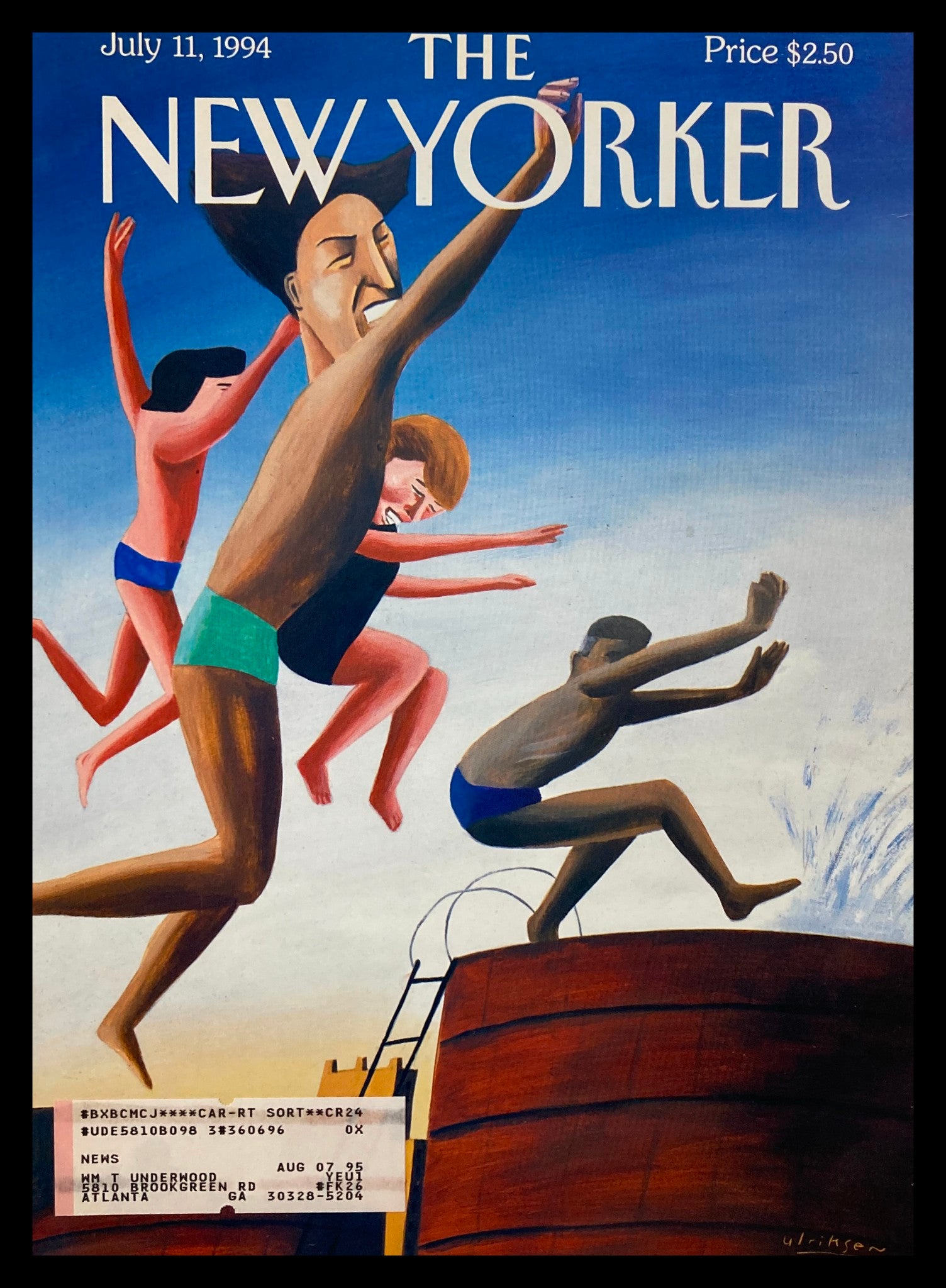 COVER ONLY The New Yorker July 11 1994 The Big Splash by Mark Ulriksen