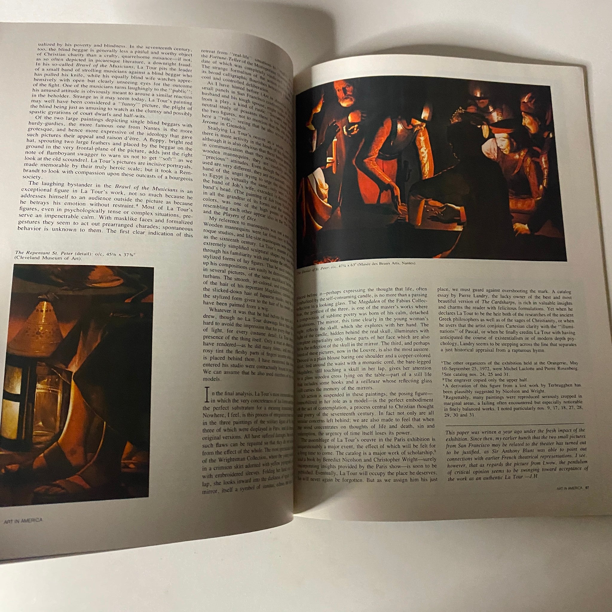 Interior page of Art in America Magazine, July-August 1973, showcasing insightful art articles and visual content related to early 20th-century American art movements and critiques.