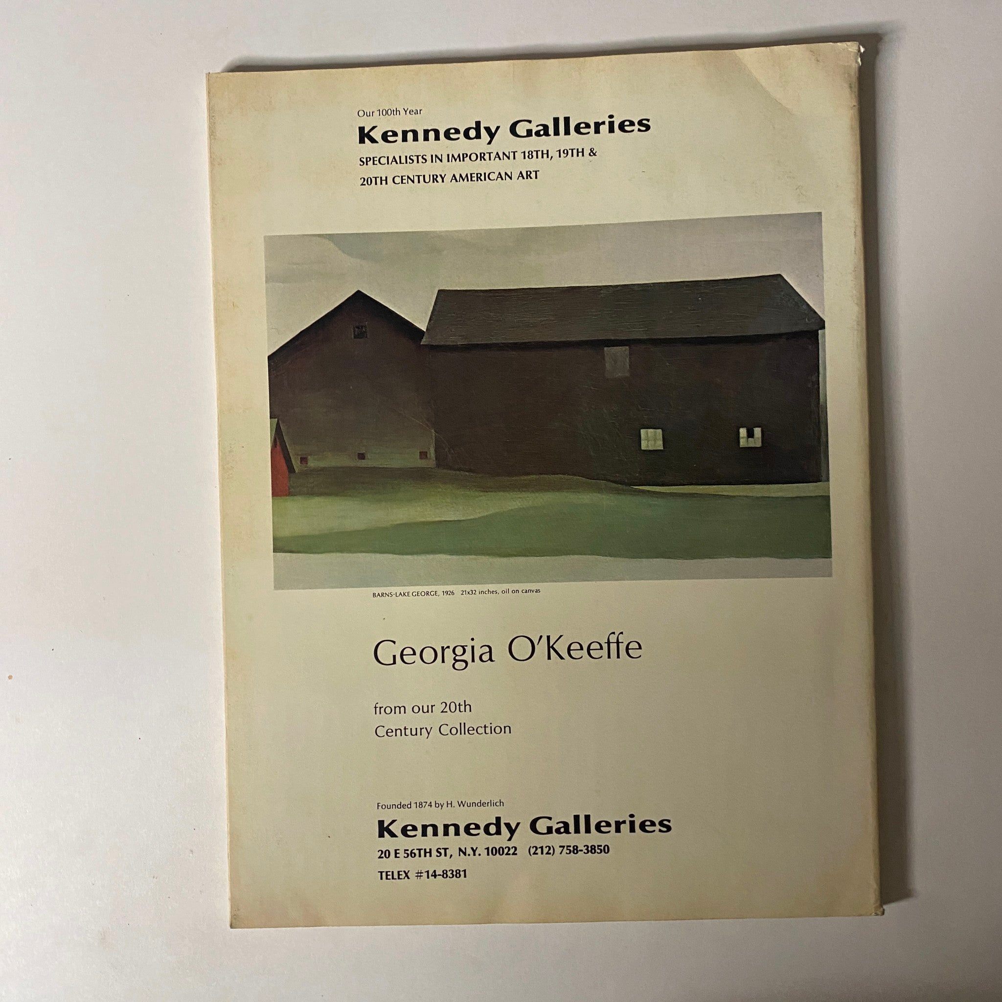 Promotional piece for Kennedy Galleries featuring artwork by Georgia O'Keeffe, included in Art in America Magazine, May 1974 edition.