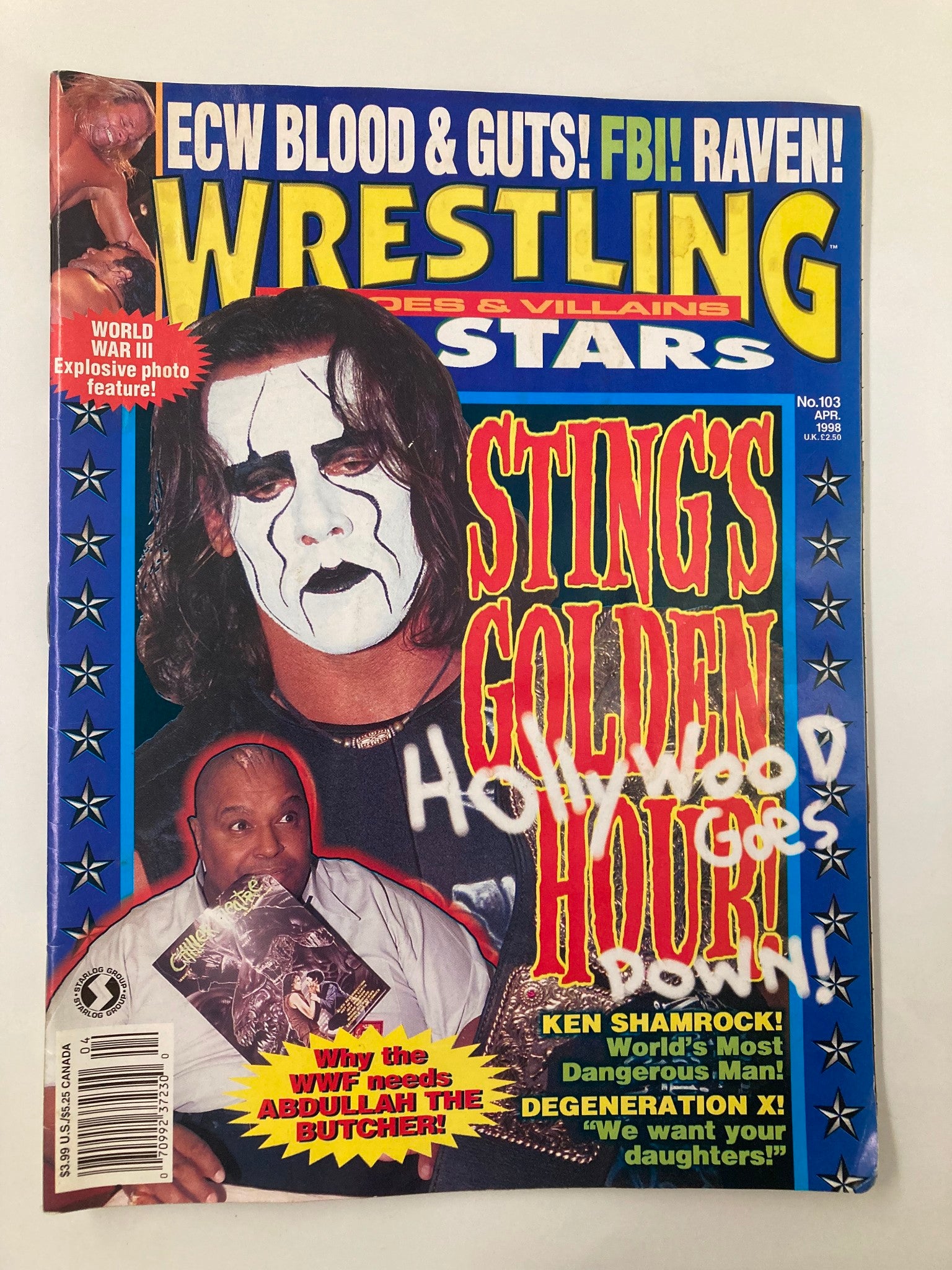 Wrestling All Stars April 1998 Scott Hall, Sting & Abdullah The Butcher No Label