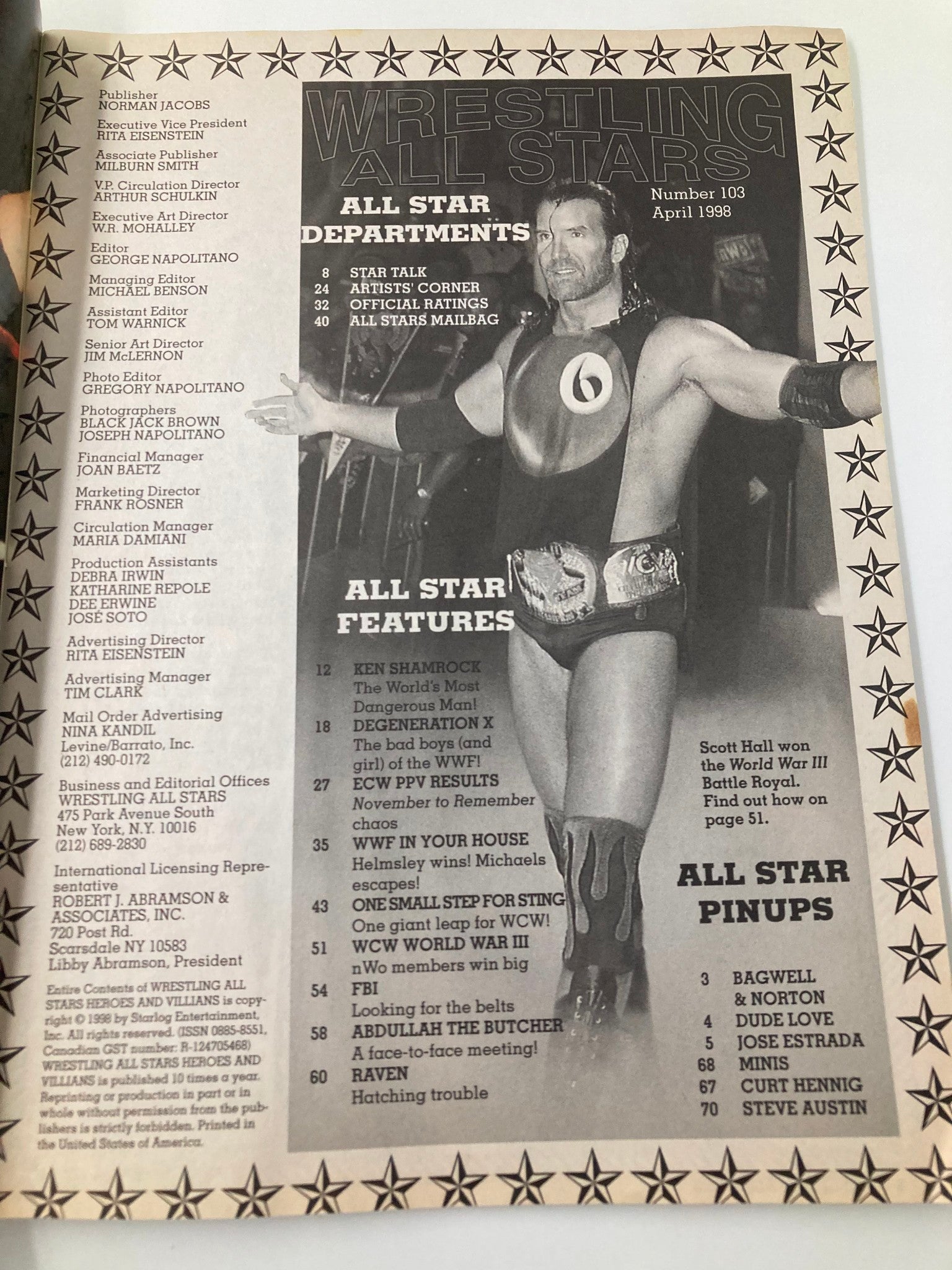 Wrestling All Stars April 1998 Scott Hall, Sting & Abdullah The Butcher No Label