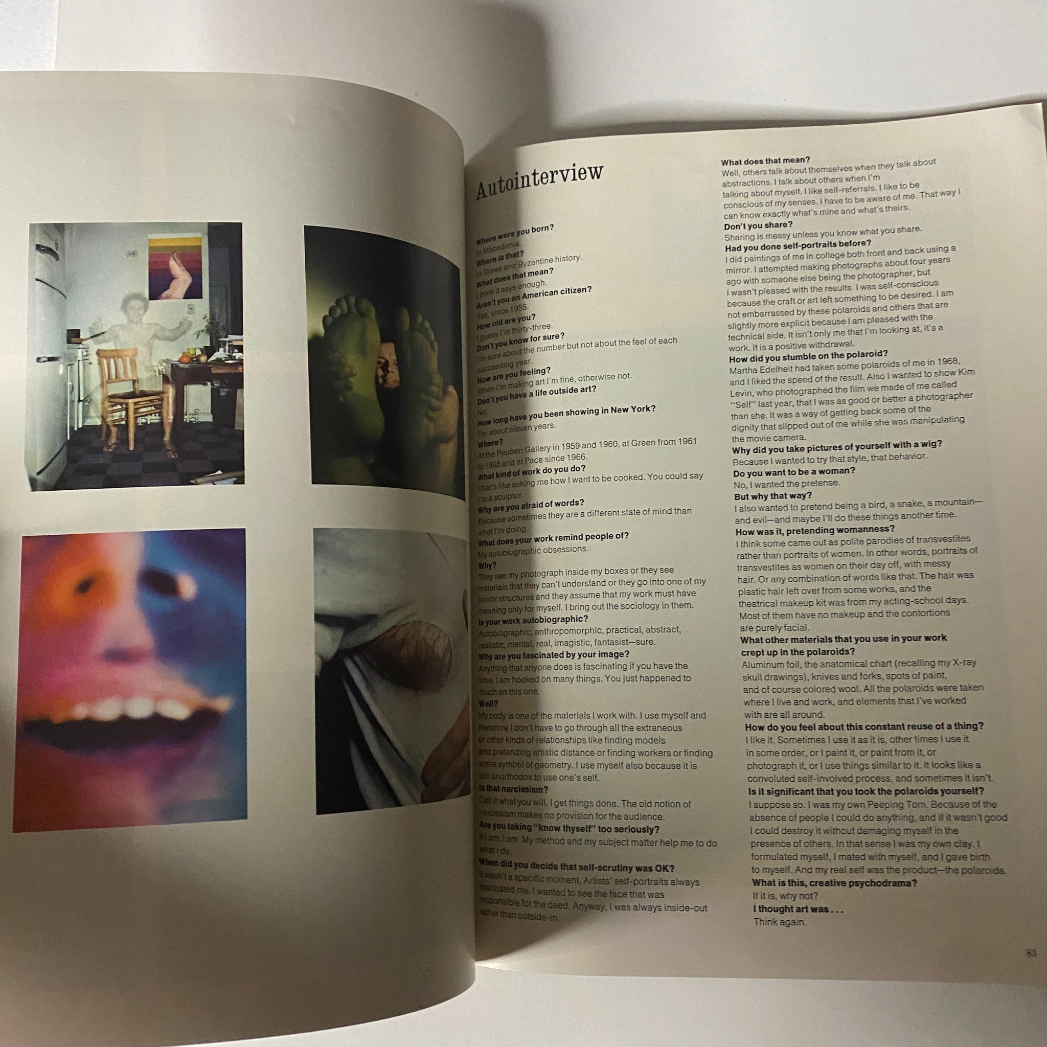 Art in America Magazine November 1970 Lucas Samaras' Book No Label VG