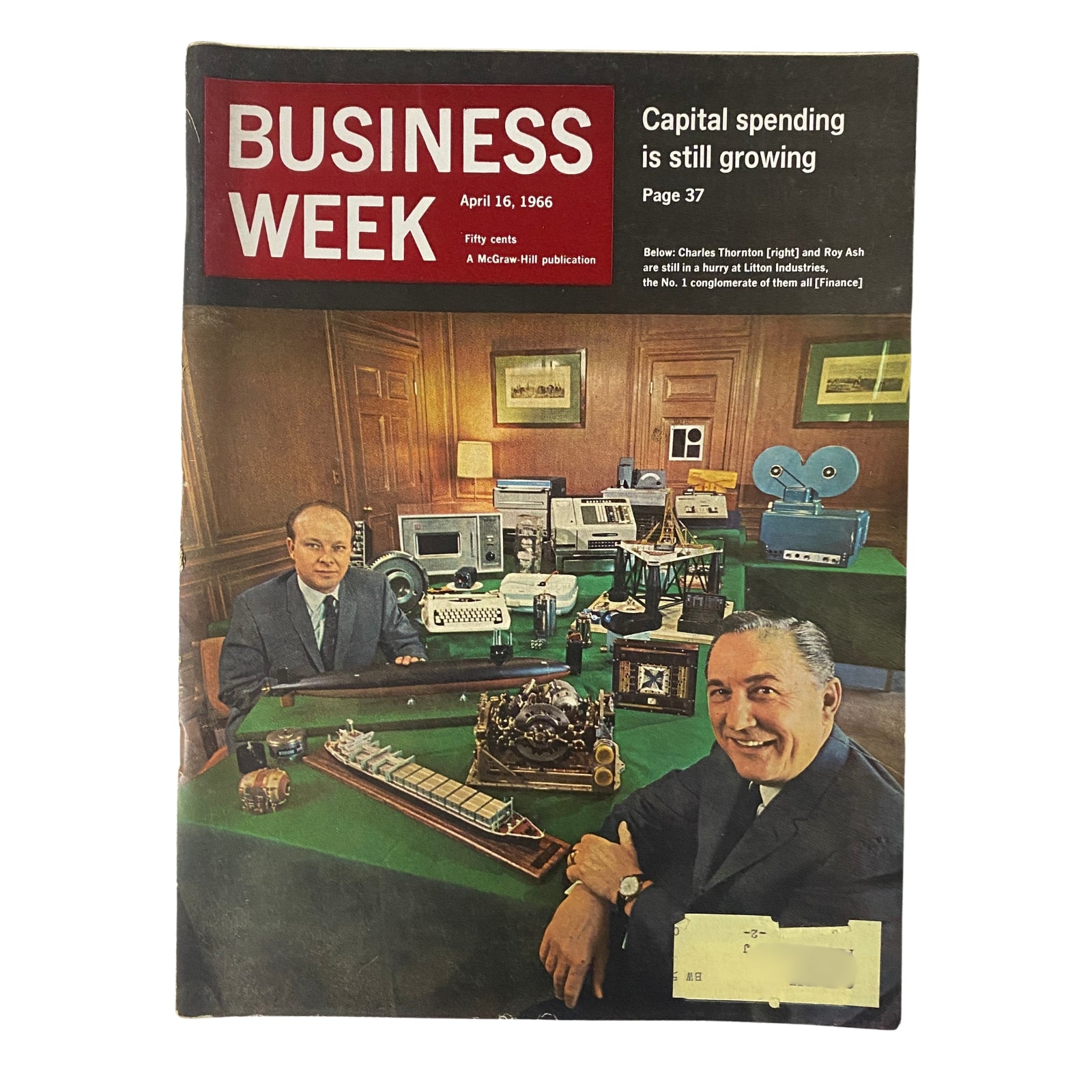 Businessweek Magazine April 16, 1966 Charles Thornton and Roy Ash VG