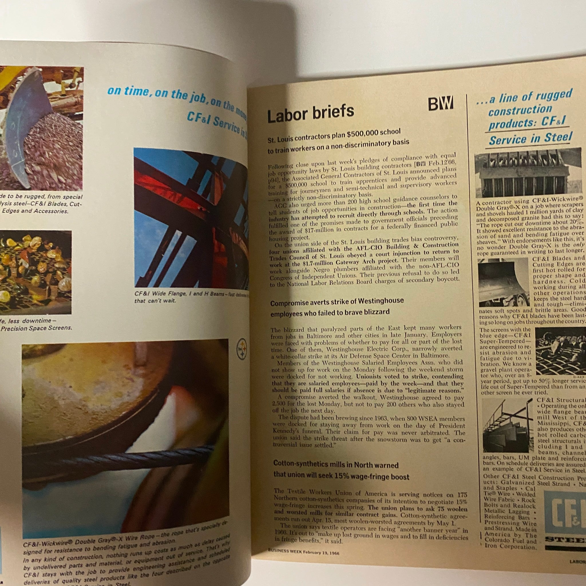 Businessweek Magazine February 19, 1966 The $5 Billion World Market Computers VG