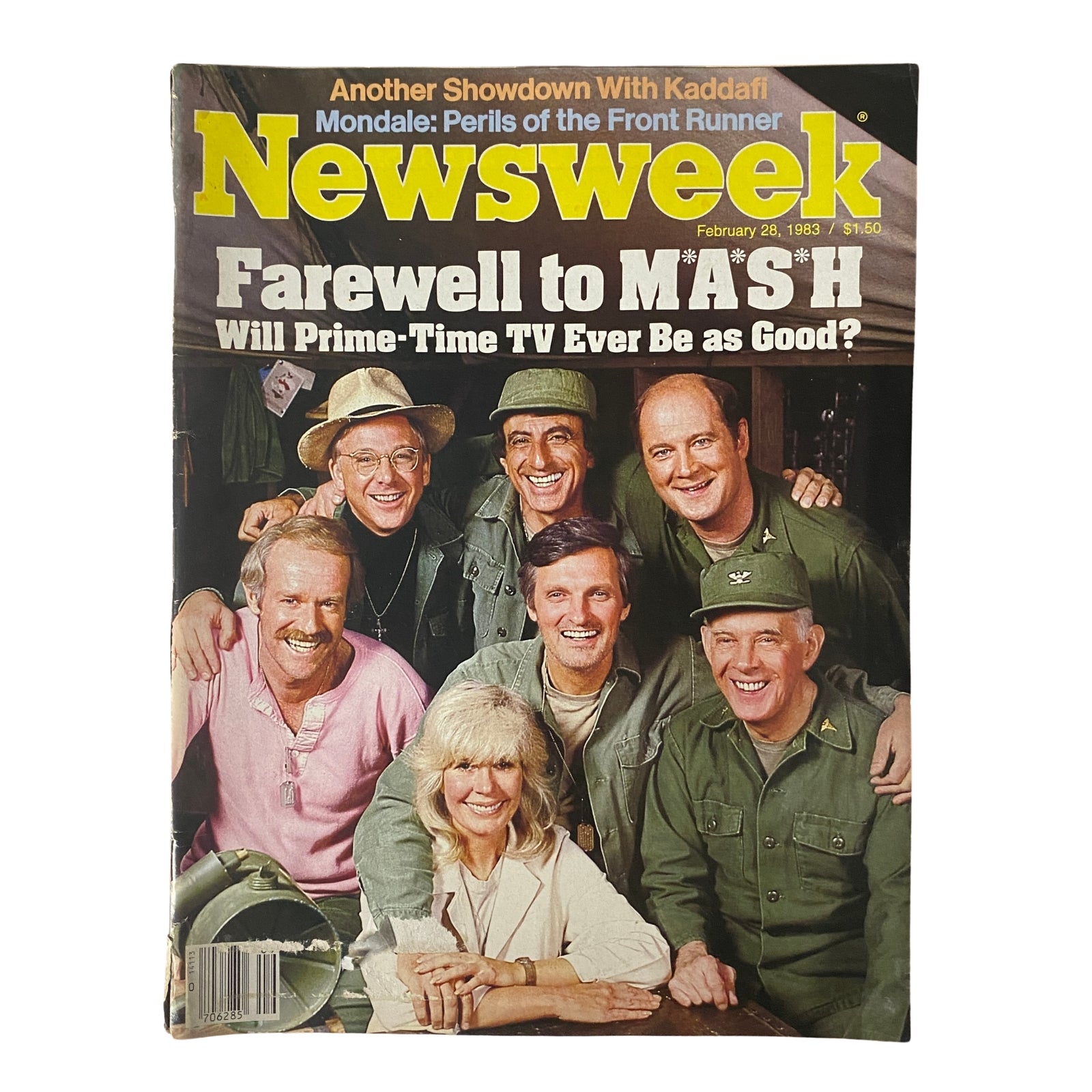 Newsweek Magazine cover from February 28, 1983, featuring the farewell to M*A*S*H cast with the headline 'Farewell to M*A*S*H' and the question 'Will Prime-Time TV Ever Be as Good?'.