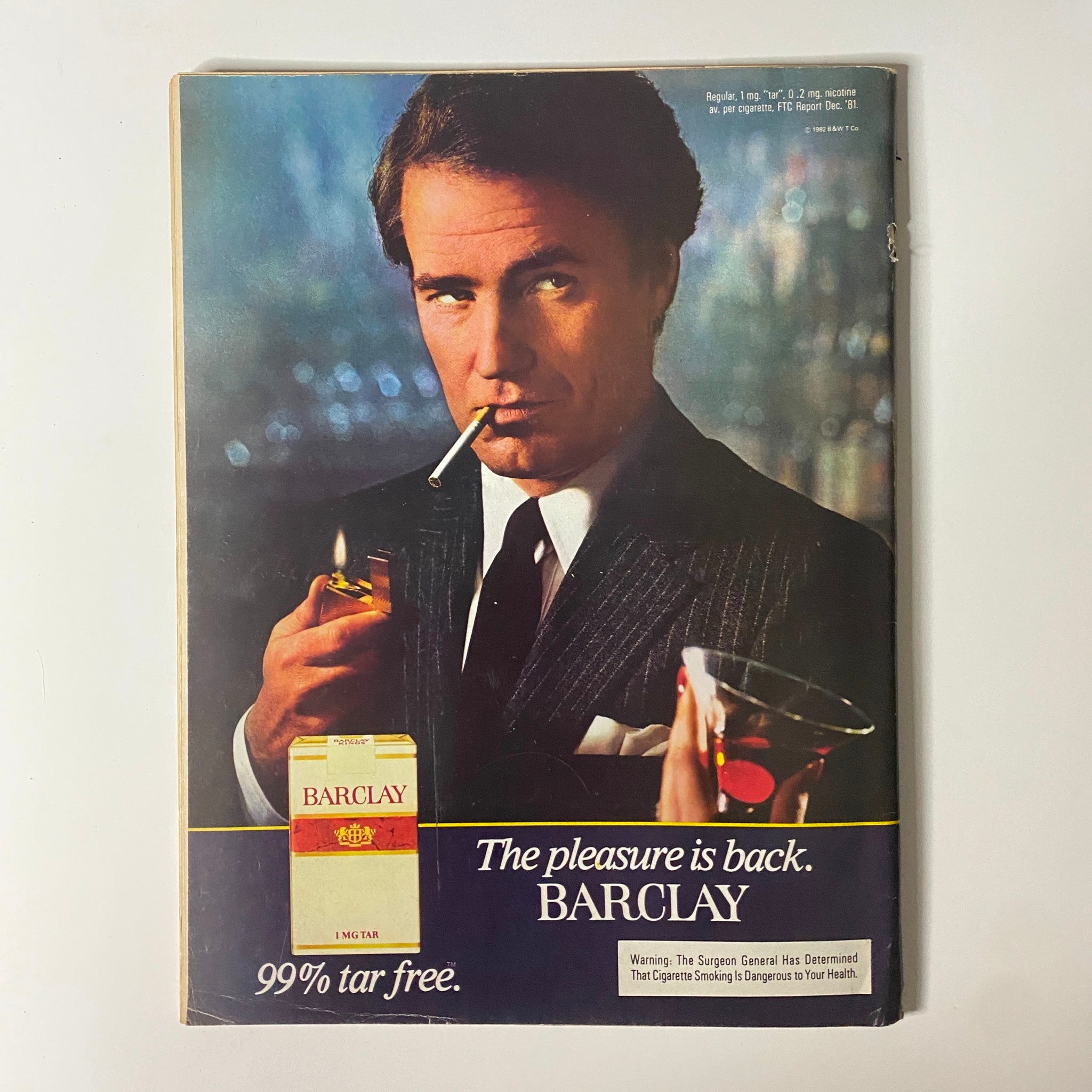 Back cover of Newsweek Magazine from February 28, 1983, featuring an advertisement for Barclay cigarettes with the slogan 'The pleasure is back.'