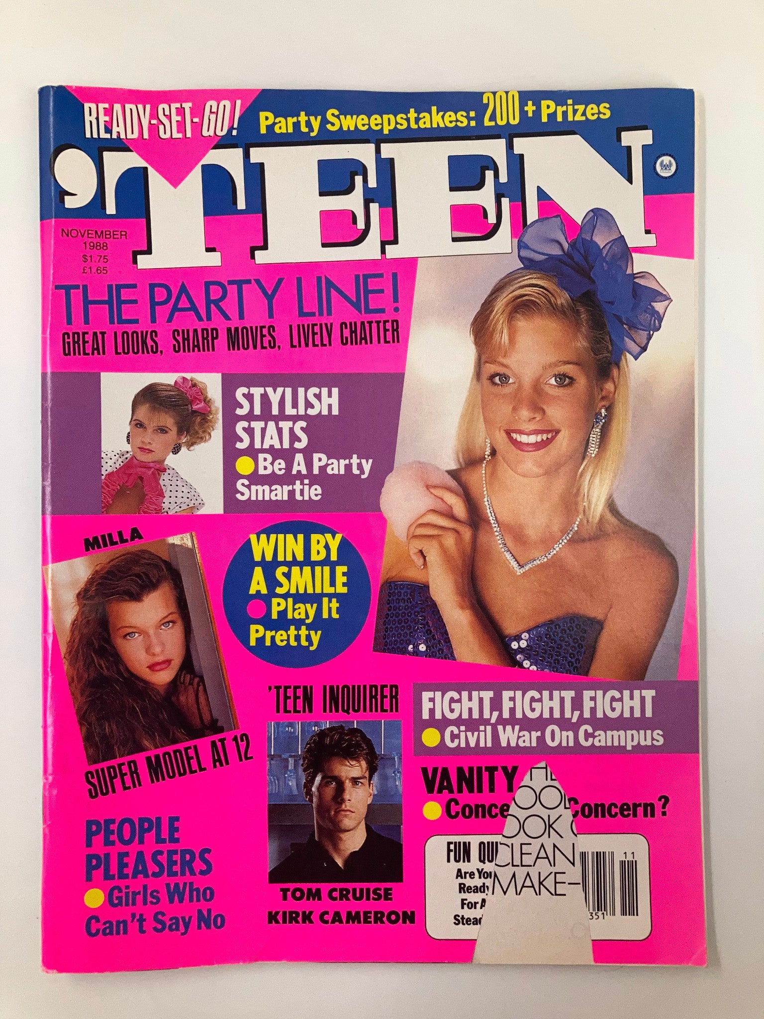 VTG Teen Magazine November 1988 Actress Milla Jovovich Model at 12 No Label