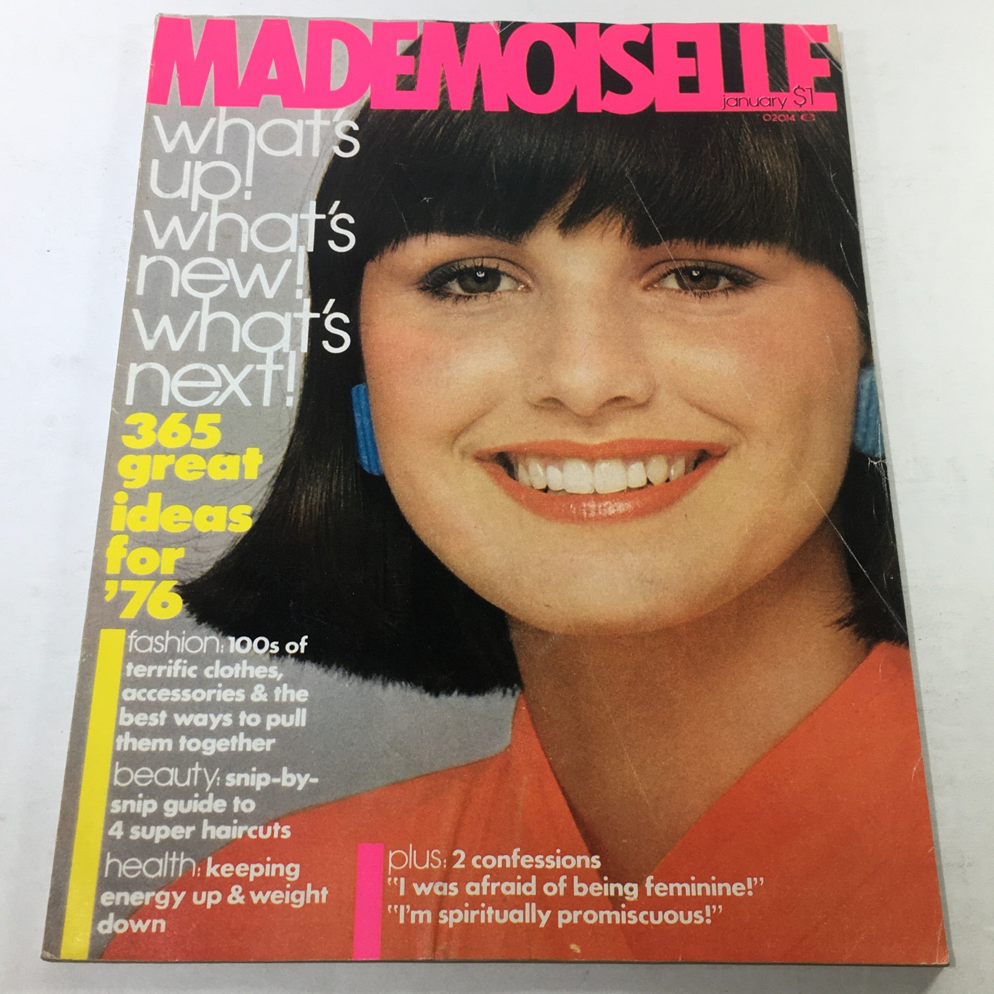 VTG Mademoiselle Magazine: January 1976 - Beautiful Model Cover No Label
