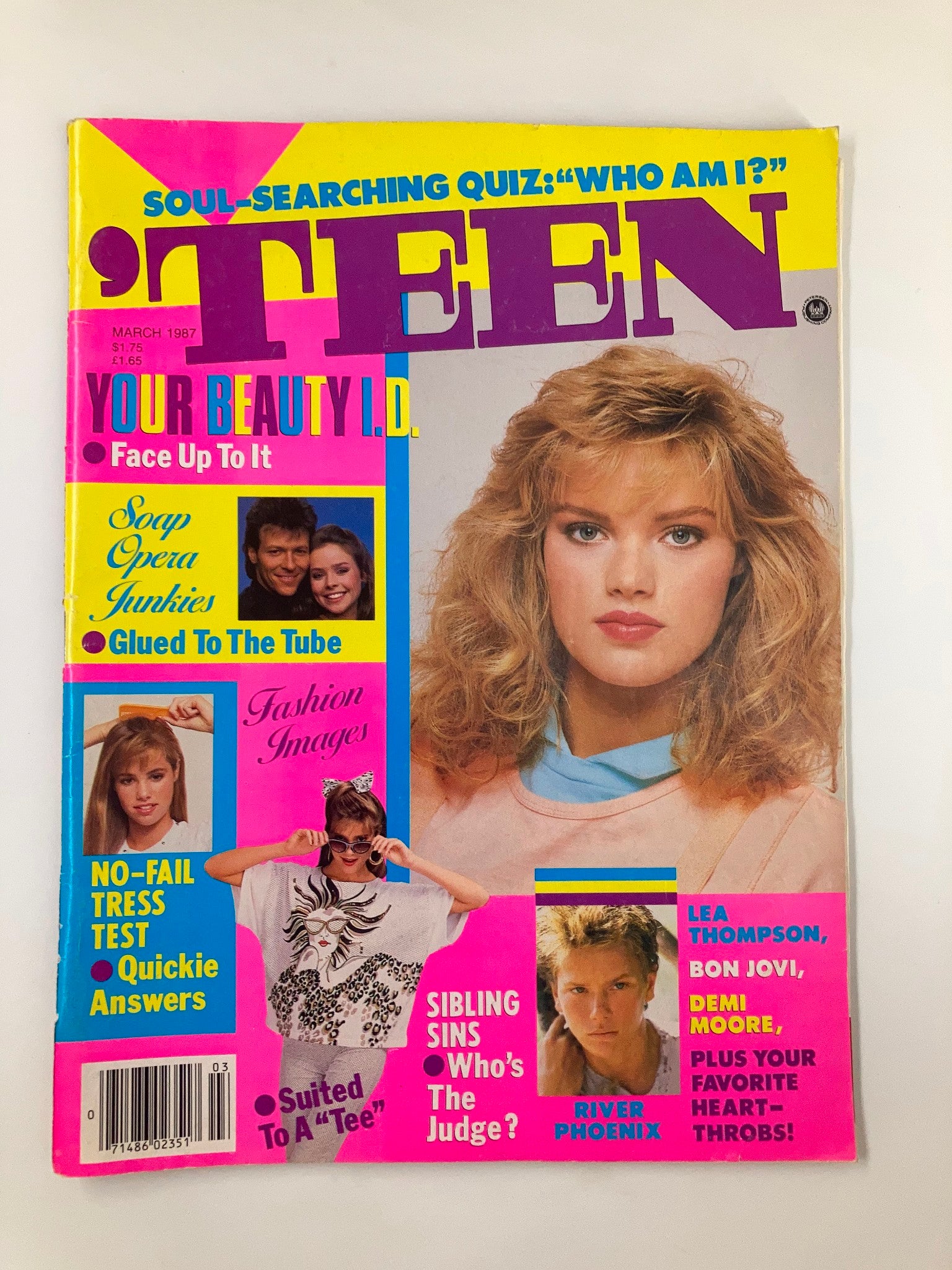 VTG Teen Magazine March 1987 Lea Thompson, Bon Jovi & Demi Moore No Label