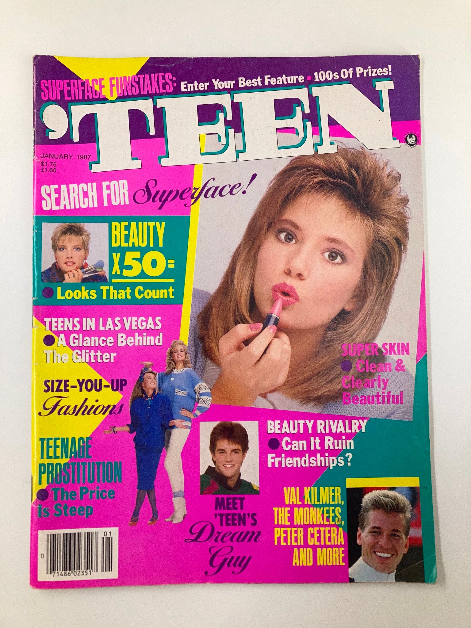 VTG Teen Magazine January 1987 Val Kilmer, The Monkees & Peter Cetera No Label