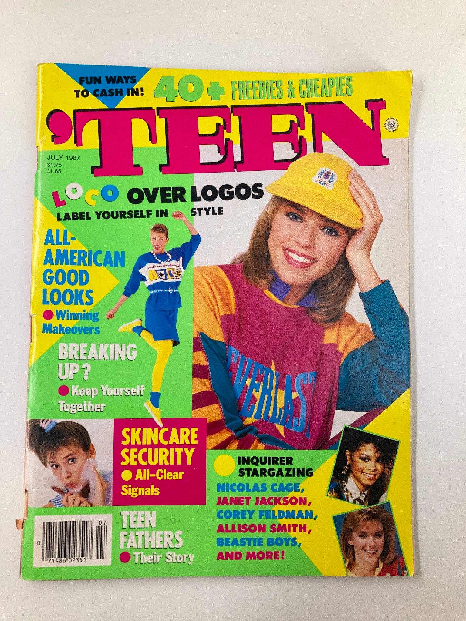 VTG Teen Magazine July 1987 Nicolas Cage, Janet Jackson & Corey Feldman No Label