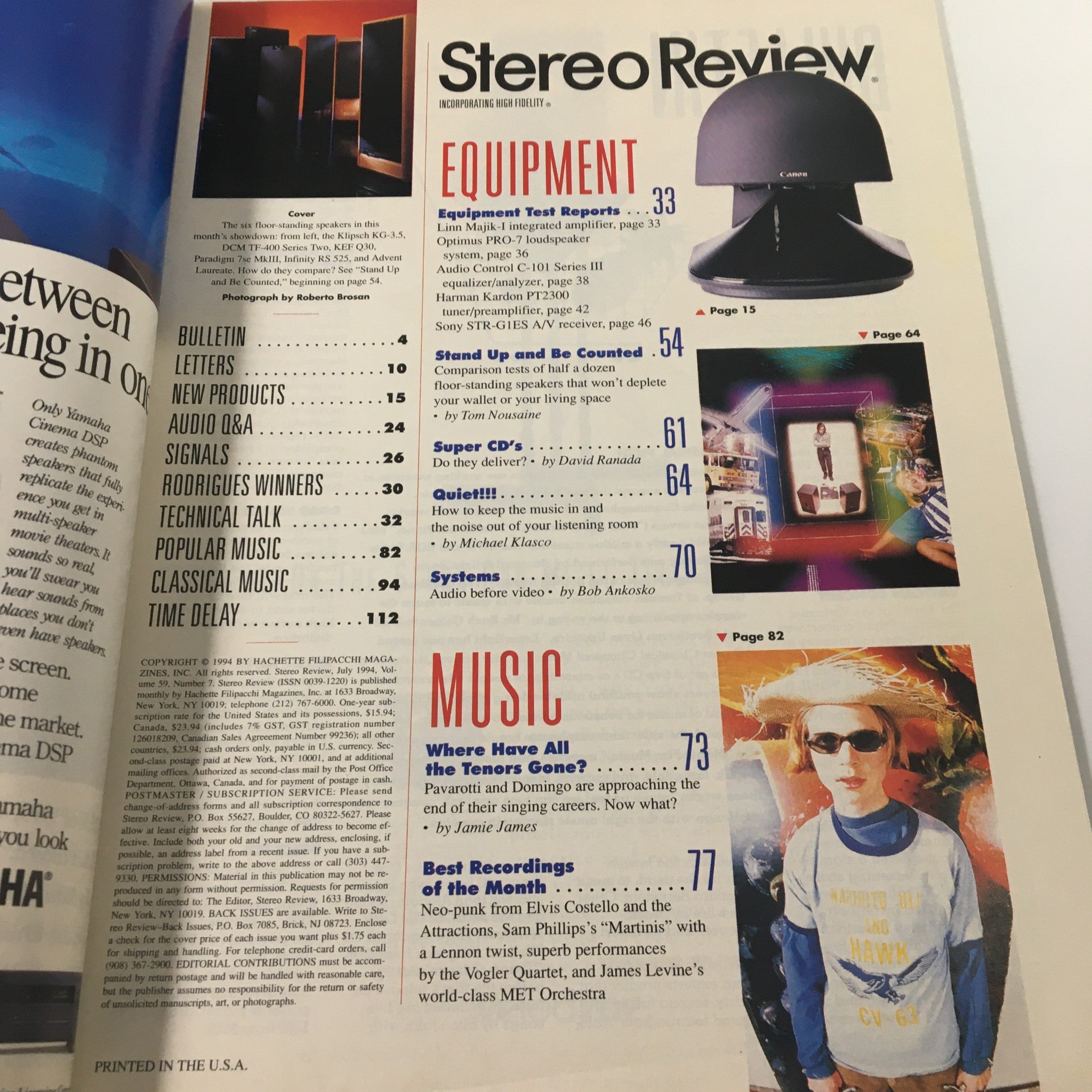 Stereo Review Magazine July 1994 20-Bit CD's and How Good Are They?