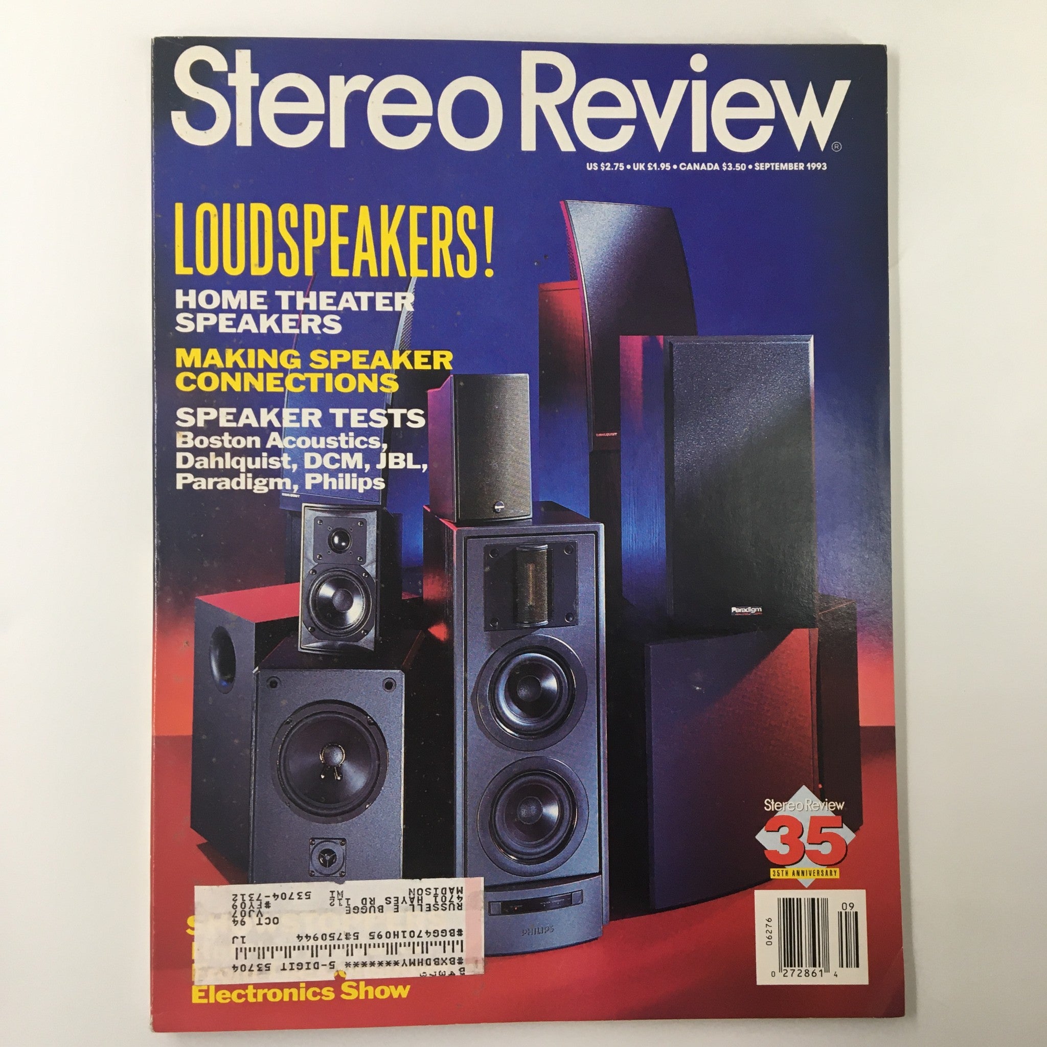 Stereo Review Magazine September 1993 Loudspeakers Home Theater Speakers