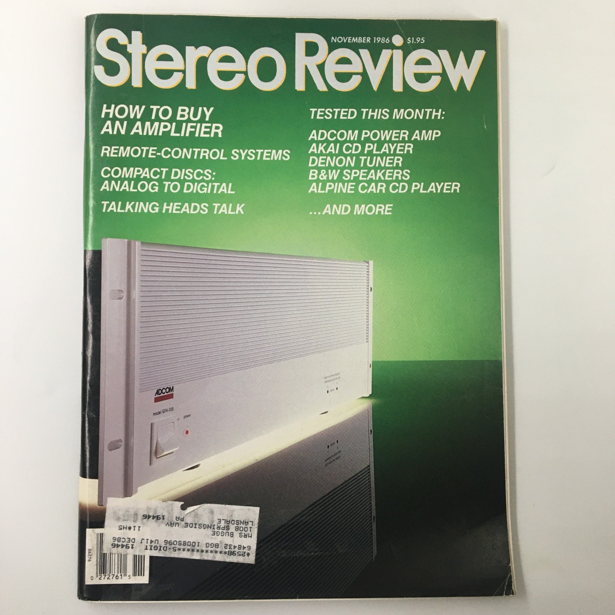 Stereo Review Magazine November 1986 Compact Discs Analog to Digital