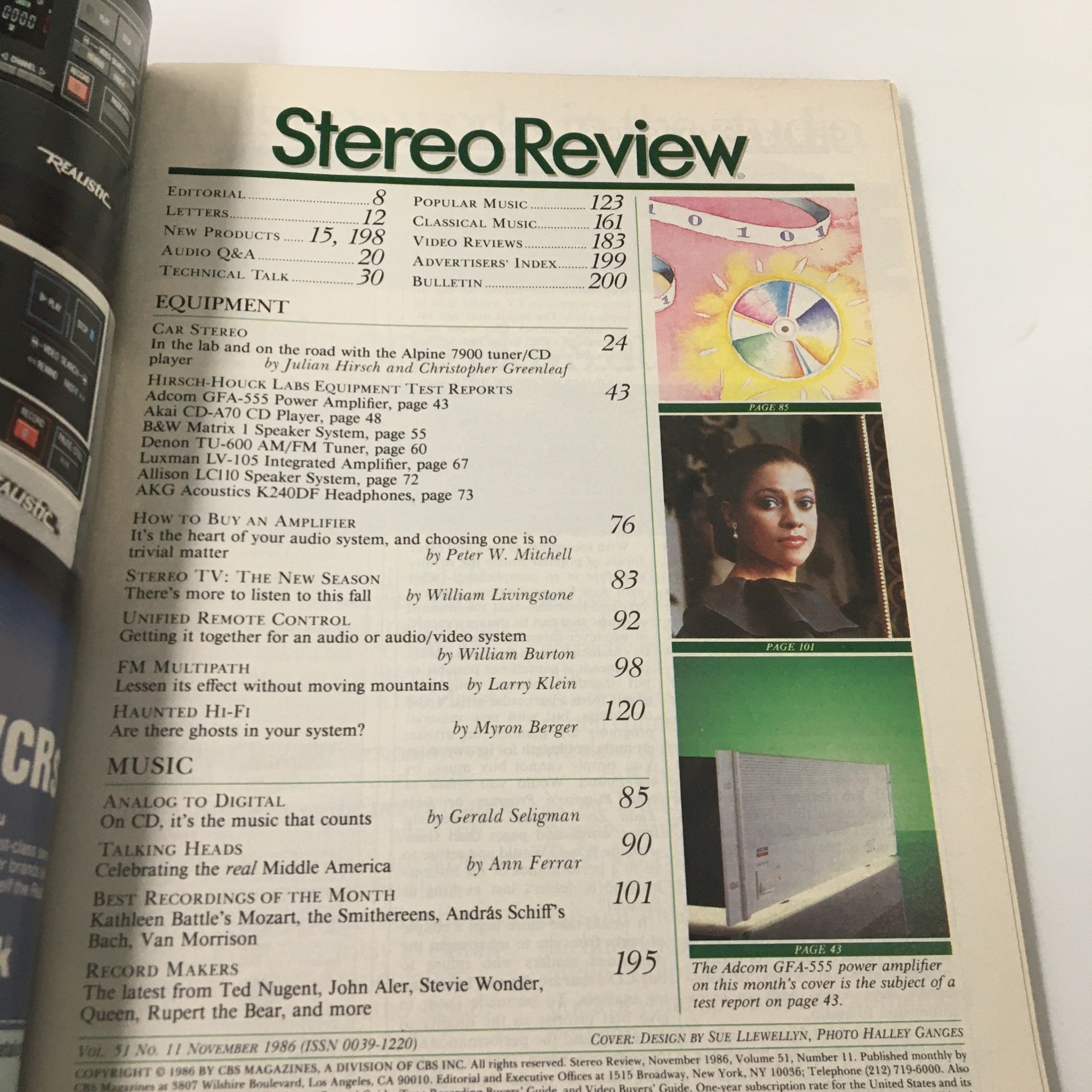 Stereo Review Magazine November 1986 Compact Discs Analog to Digital